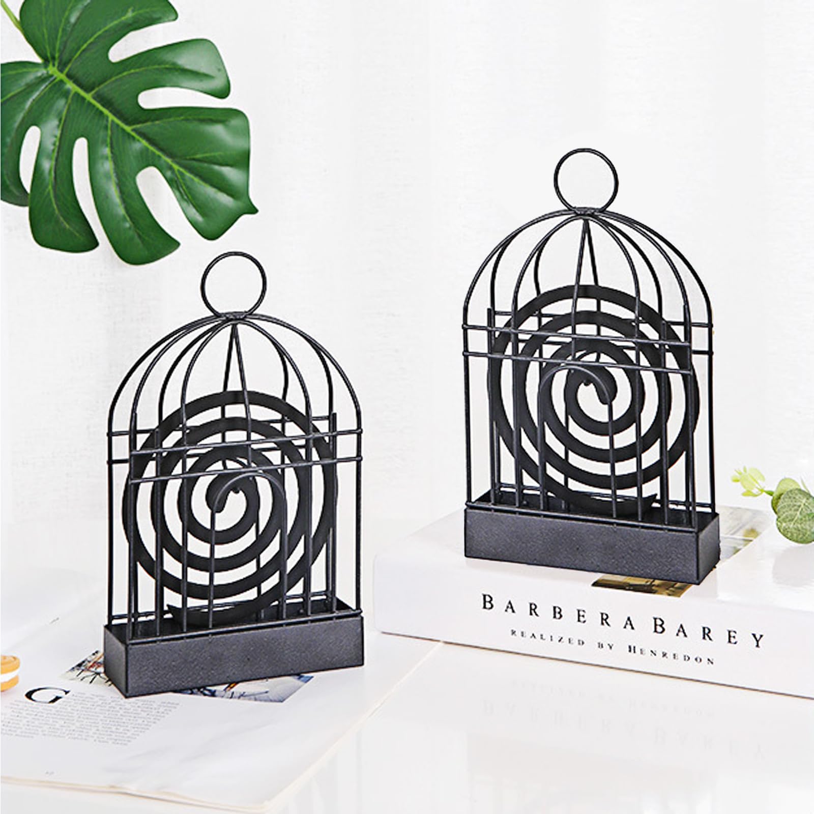 ZRGR 蚊取り線香ホルダー 吊り下げ 鳥かご型 屋内 屋外用 香取線香 ホルダー 香取線香立て 蚊取り線香 ぶら下げ 蚊取り線香立て 蚊取り線香 皿 鉄製 蚊取り器 持ち運び便利 火傷防止 ハンドル付き アンティーク調 香取線香ホルダー 玄関 アウトドア