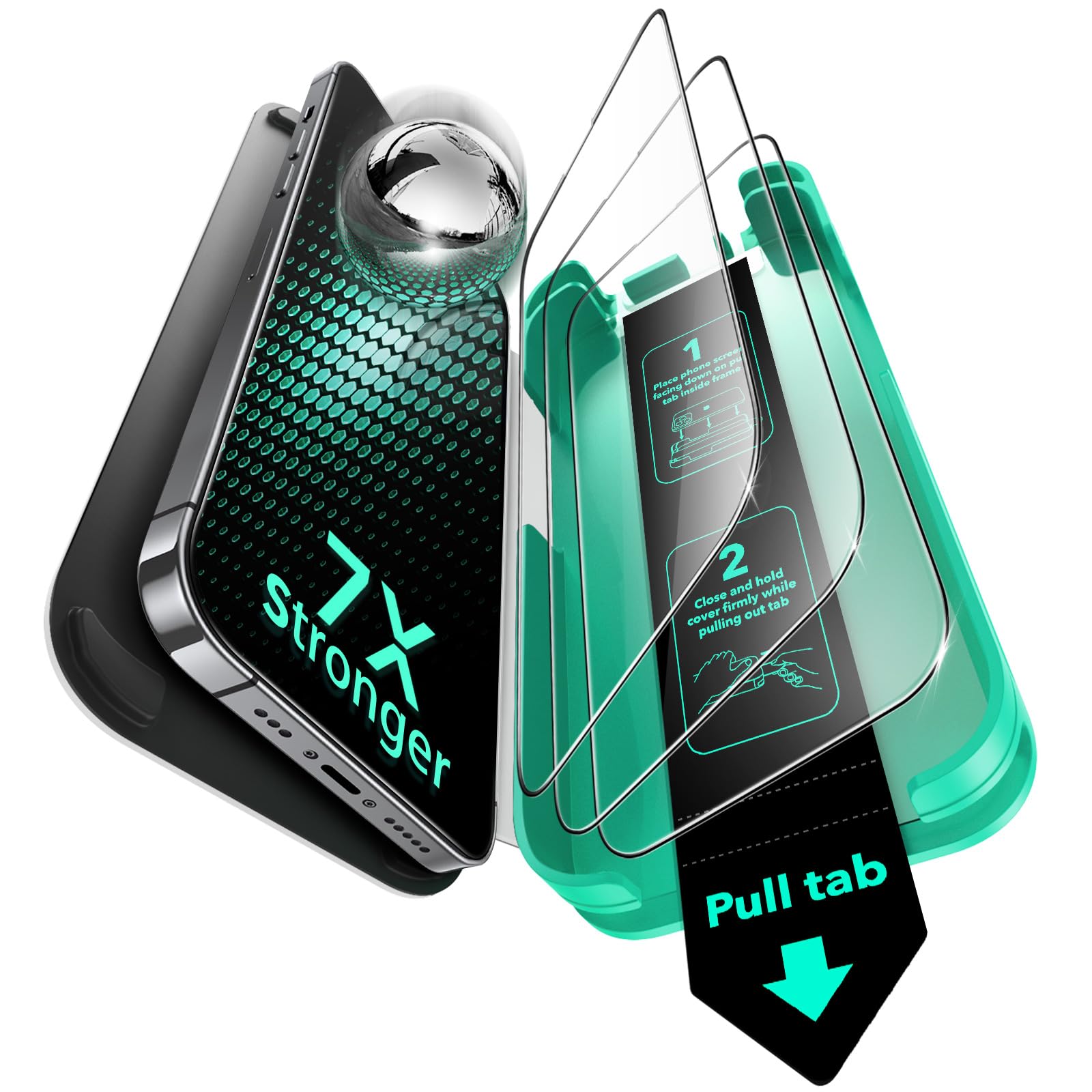 【3秒で完成・50kg耐衝撃】ESR iPhone 14 Pro ガラスフィルム 9H越え 強化ガラス いphone14proガラスフィルム iphone14pro 保護フィルム さらさら 3枚 極細黒縁 気泡無し ホコリフリー iphone 14 pro