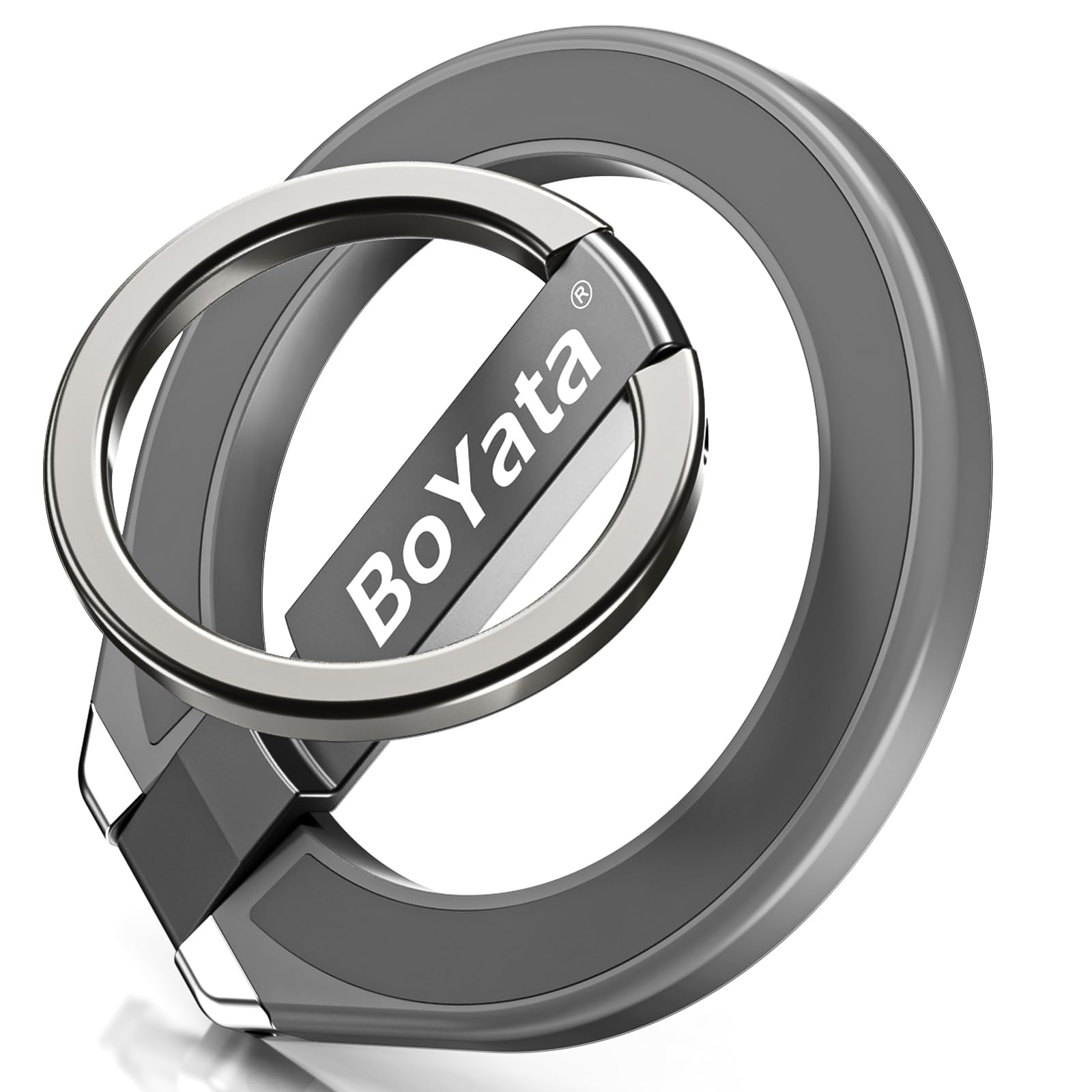 樂天商城 - 【2026年アップグレード版】BoYata スマホリング マグセーフ対応 両面マグネット 超・磁力 マグネット式 携帯リング バンカーリング メタルリング付き スタンド機能付き 落下防止 角度調整可 着脱簡単 超軽量薄型 高級合金製 iPhone 17/1