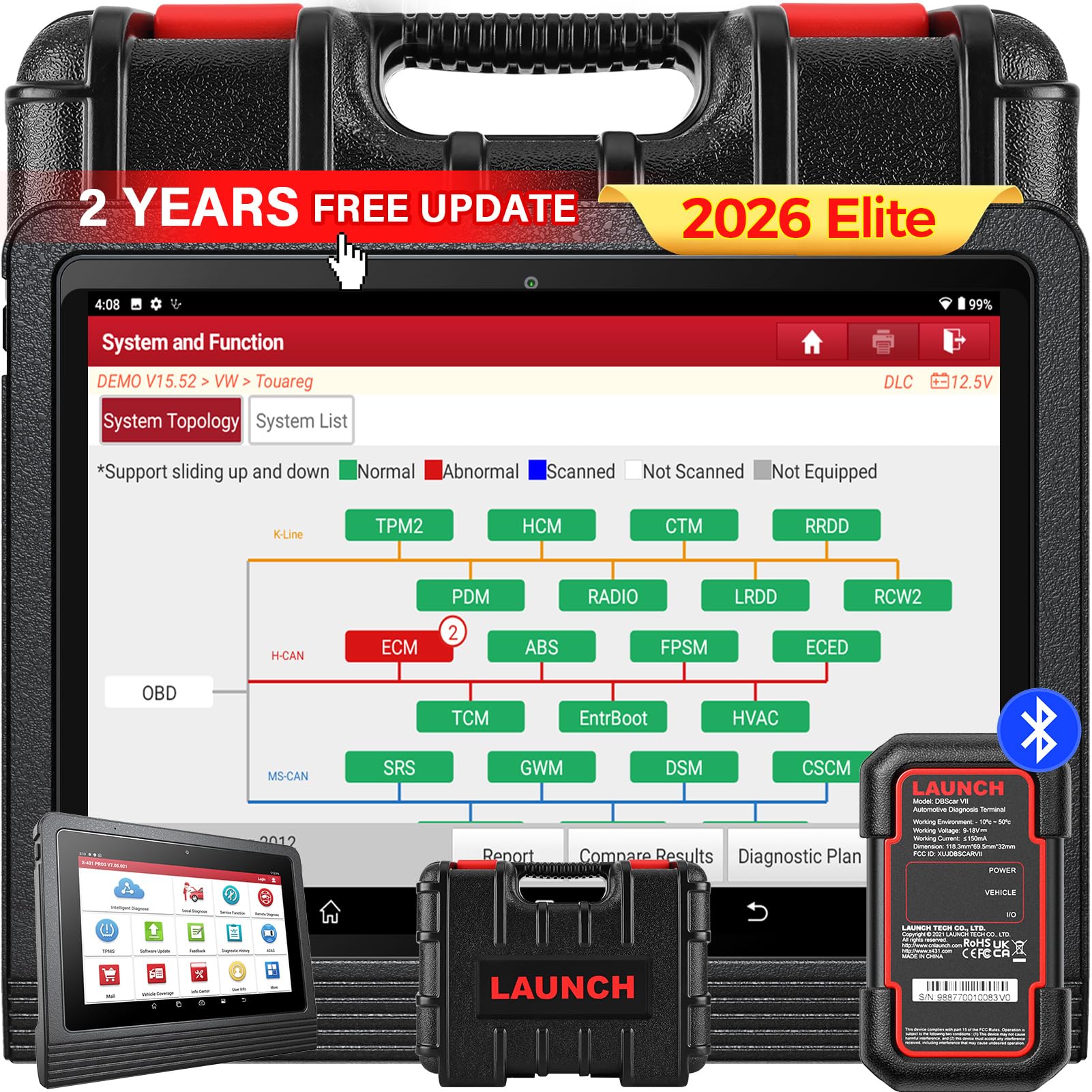 樂天商城 - LAUNCH X431 PRO3 V+ 5.0 OBD2 診断機、OEM トポロジーマップ、FCA SGW の AutoAuth、ECU コーディング、41以上のサービス、全システム診断、2 年間の無料アップデート、CAN FD、日本語対応