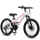 【Glerc】Sky Line子ども用マウンテンバイク 子供自転車MTB オンロードオフロード 男の子女の子小学生中学生 街乗り通学 21段変速 フロントサスペ...