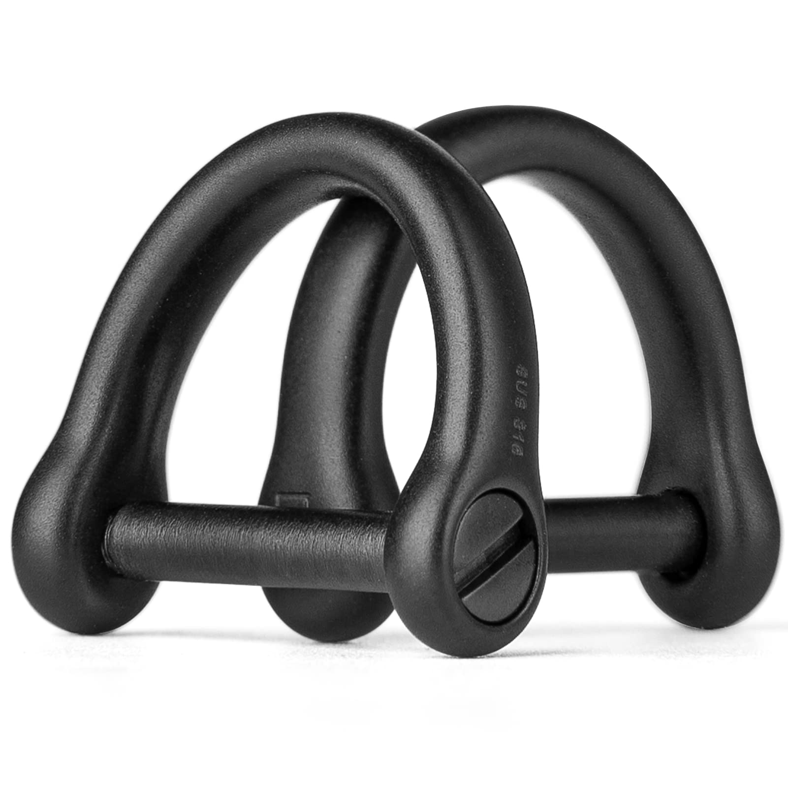 [TISUR] キーリング Dリング スマートキー用に キーチェーン ステンレス製 鍵 車 バイク キーホルダー ドライバー付き (艶消し ブラック/ネジ棒の長さ13mm*2個)