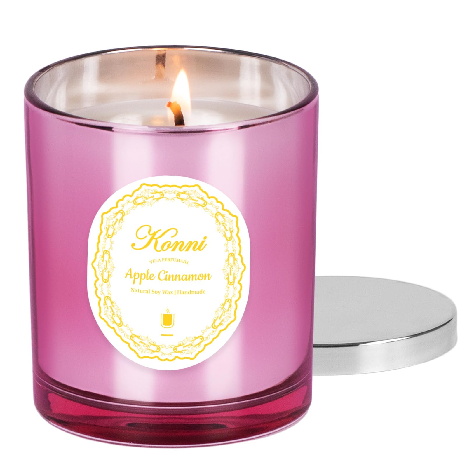 KAMMAK アロマキャンドル ジャーキャンドル 240g 天然大豆ワックス 無煙綿芯 ガラスの瓶 ギフト 癒しグッズ プレゼント 母の日(ピンクのカップ)