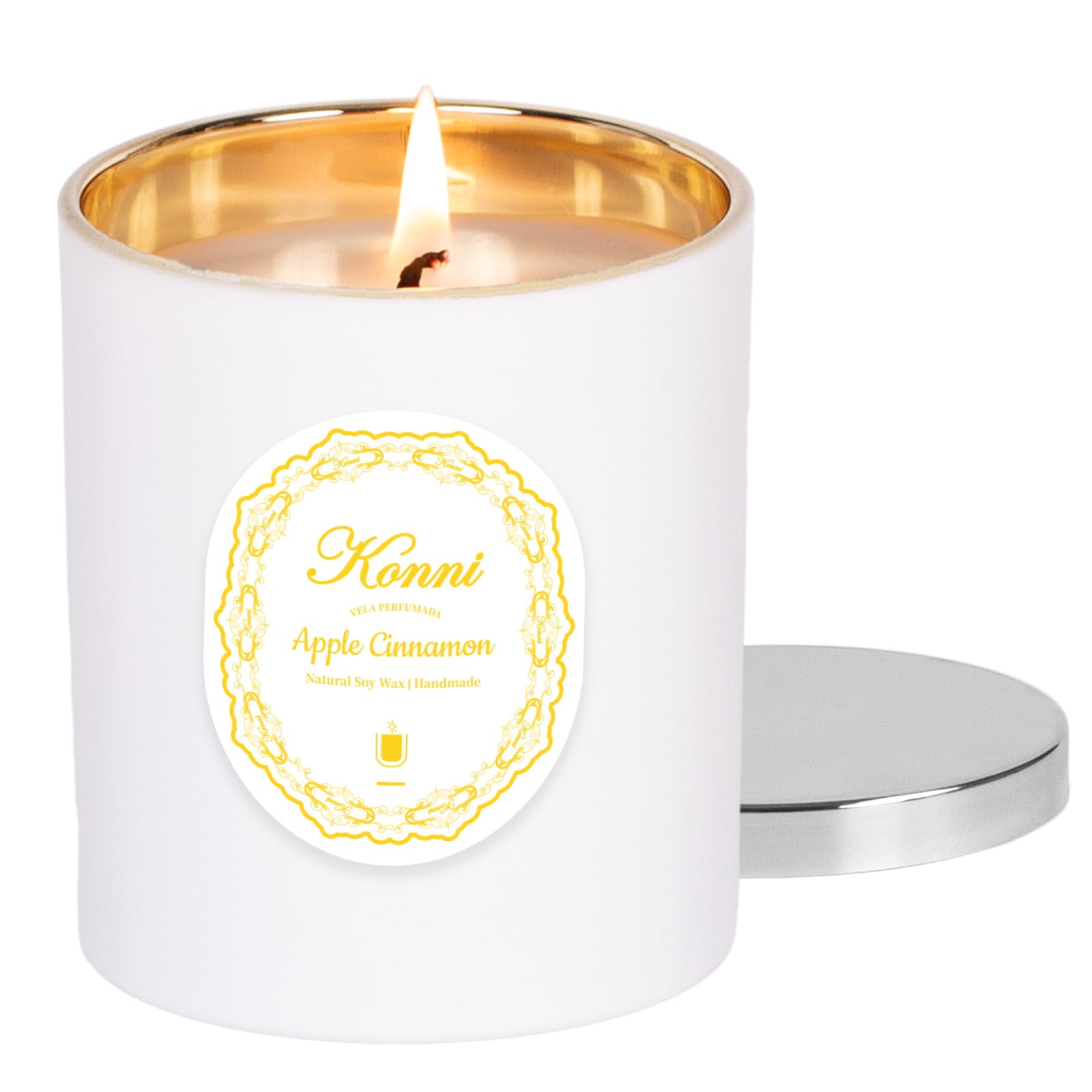 KAMMAK アロマキャンドル ジャーキャンドル 240g 天然大豆ワックス 無煙綿芯 ガラスの瓶 ギフト 癒しグッズ プレゼント 母の日(ホワイト・カップ)