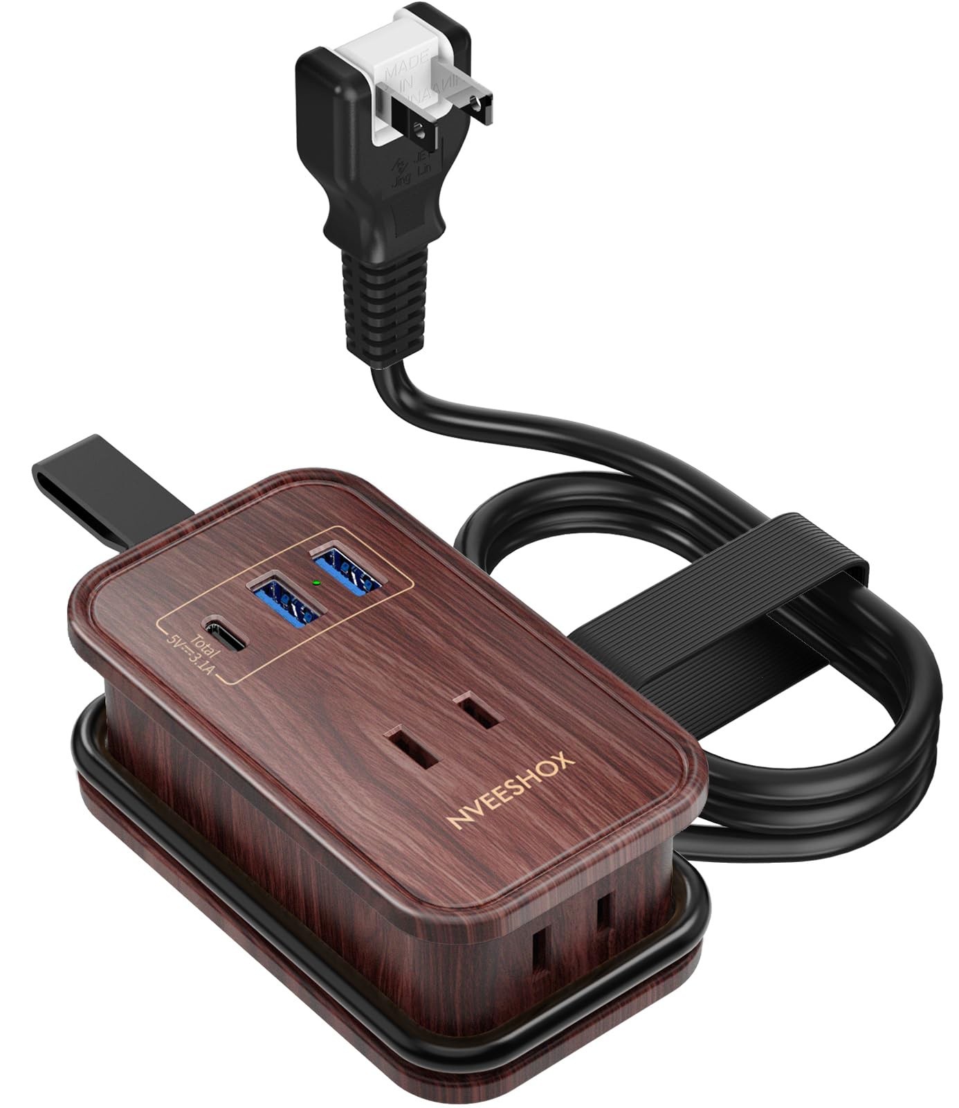 延長コード タイプc NVEESHOX 1m 電源タップ usb付き コンセントタップ 3個AC差込口（ AC 100V・240V 2..