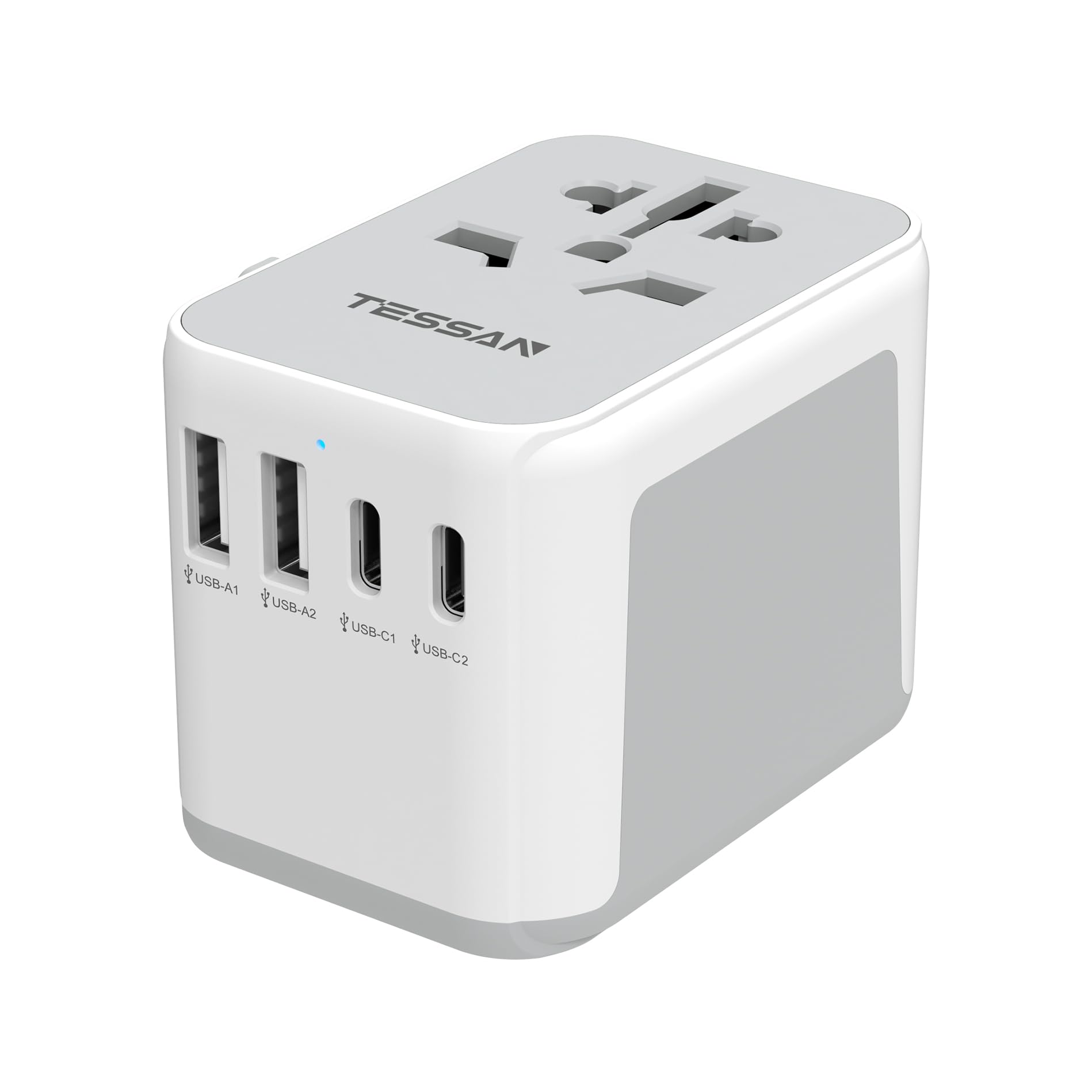 Rakuten - 変換プラグ 全世界対応 海外コンセント TESSAN 旅行用変換器 2つUSB-Cと2つUSB-Aポート付き C/O/BF/Aタイプ付き 海外電源変換器 マルチ変換プラグ 電源変換アダプター ヨーロッパ/韓国/オーストラリア/イギリス/アメリカ/中国などの