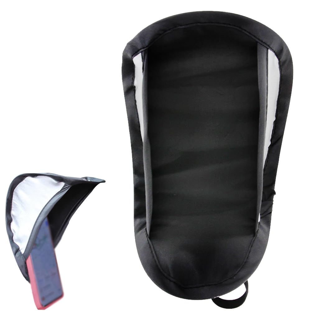 KASELIN スマホ 日除け 車 スマホホルダーカバー スマホ UV保護 遮光 断熱 日焼け止め 反射防止 折りたたみ式 視認性は上がる 取り付け簡単 耐久性 耐衝撃 サンシェード 遮光カバー 日よけ 長距離バス 車やバイク用 スマートフォンホルダー