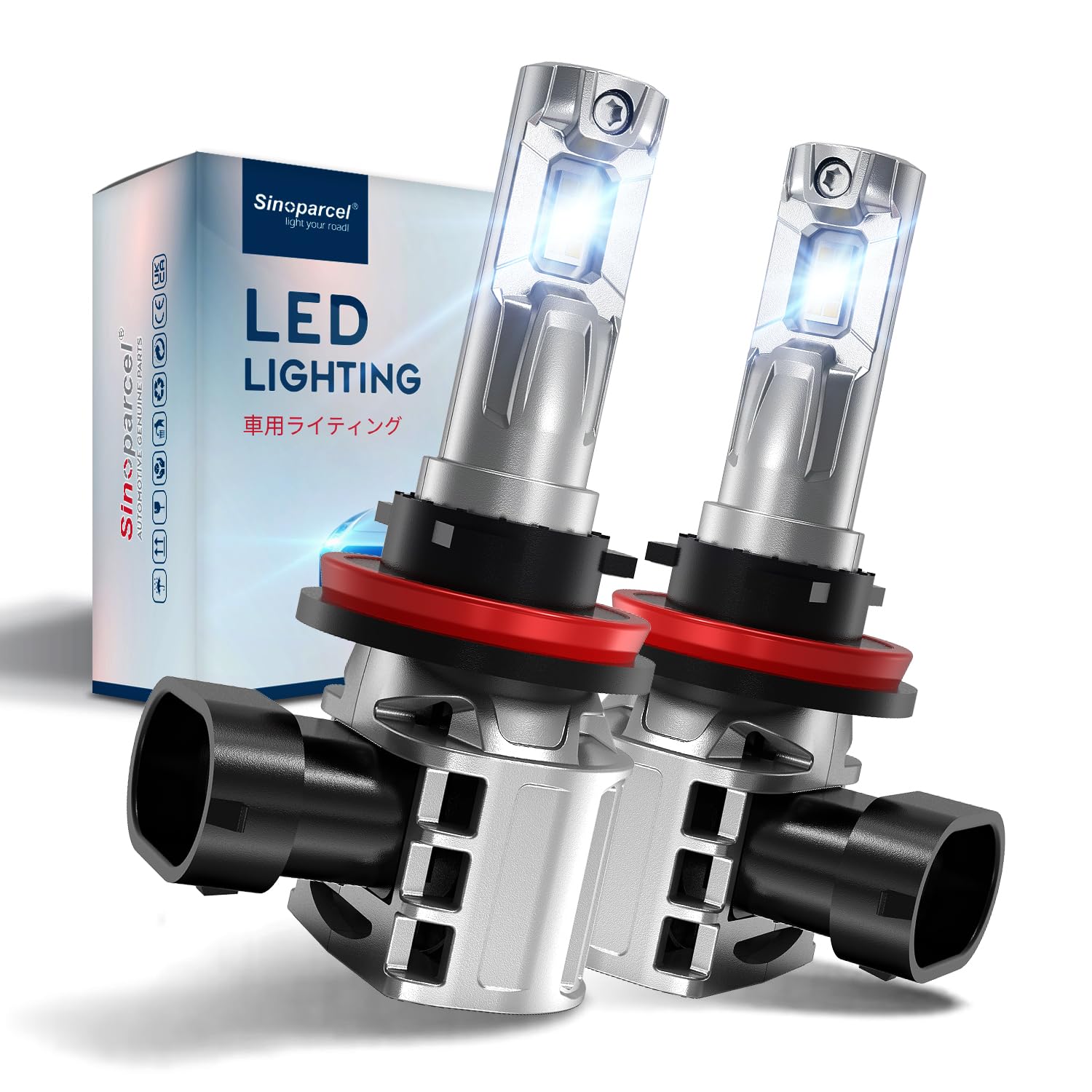 Sinoparcel H11/H9 LEDヘッドライト バルブ, H11/H8/H16フォグ, 車検対応 20000LM 6500K 白, 12V専用 ..