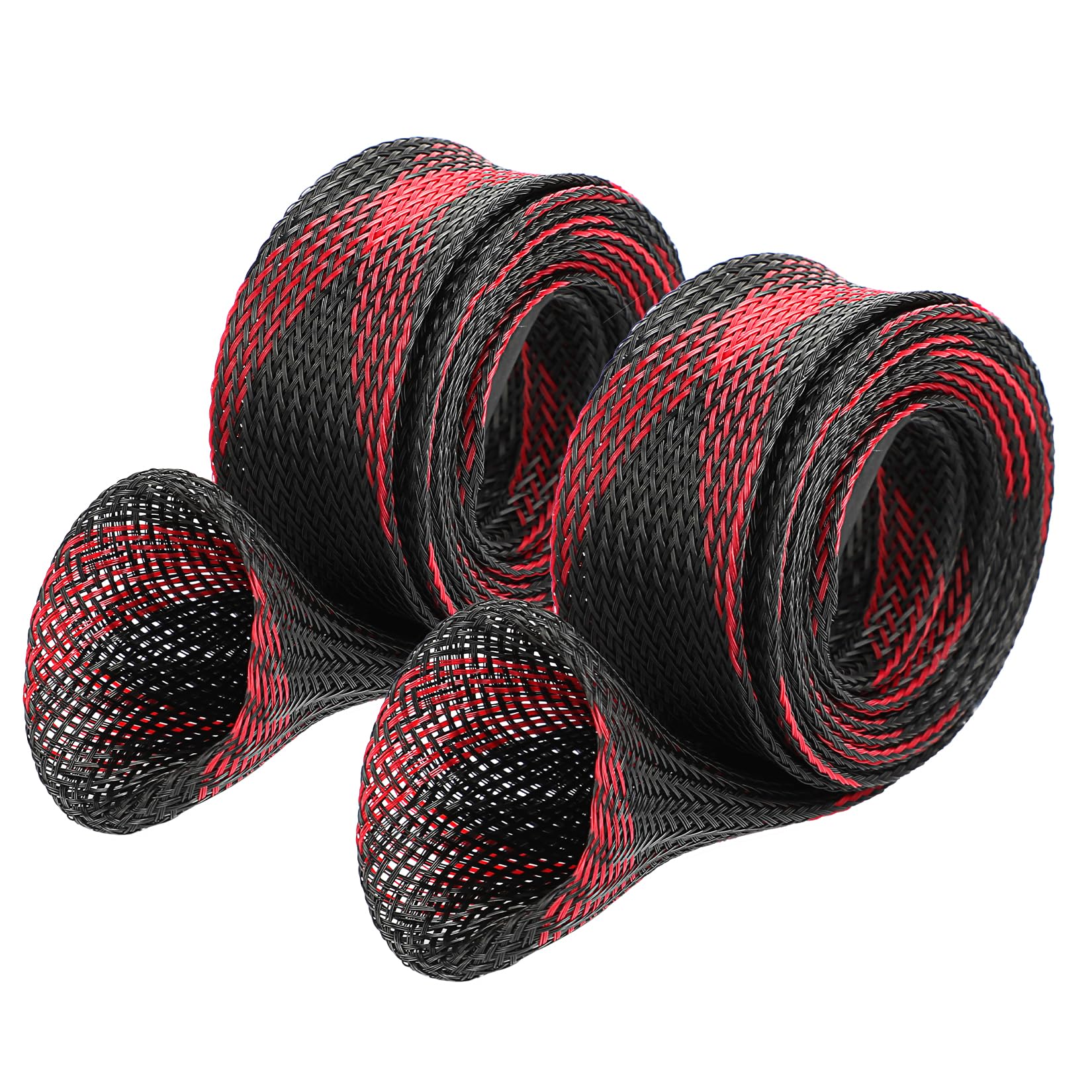 SANLIKE 竿袋 ロッドカバー PET製 釣り 竿カバー ロッドスリーブ ロッドソックス 2点入り赤黒い