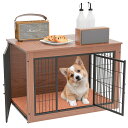 Petnniko 犬 ケージ ペットケージ 犬 サークル 小中大型犬用 幅82×奥行56×高さ64cm 屋根付き 室内 毛布付き 木製 耐荷重100kg 掃除しやすい 二つのドア 丈夫 頑丈 安定感高い オシャレ 犬 ゲージ ペットゲージ ブラウン (ブラ