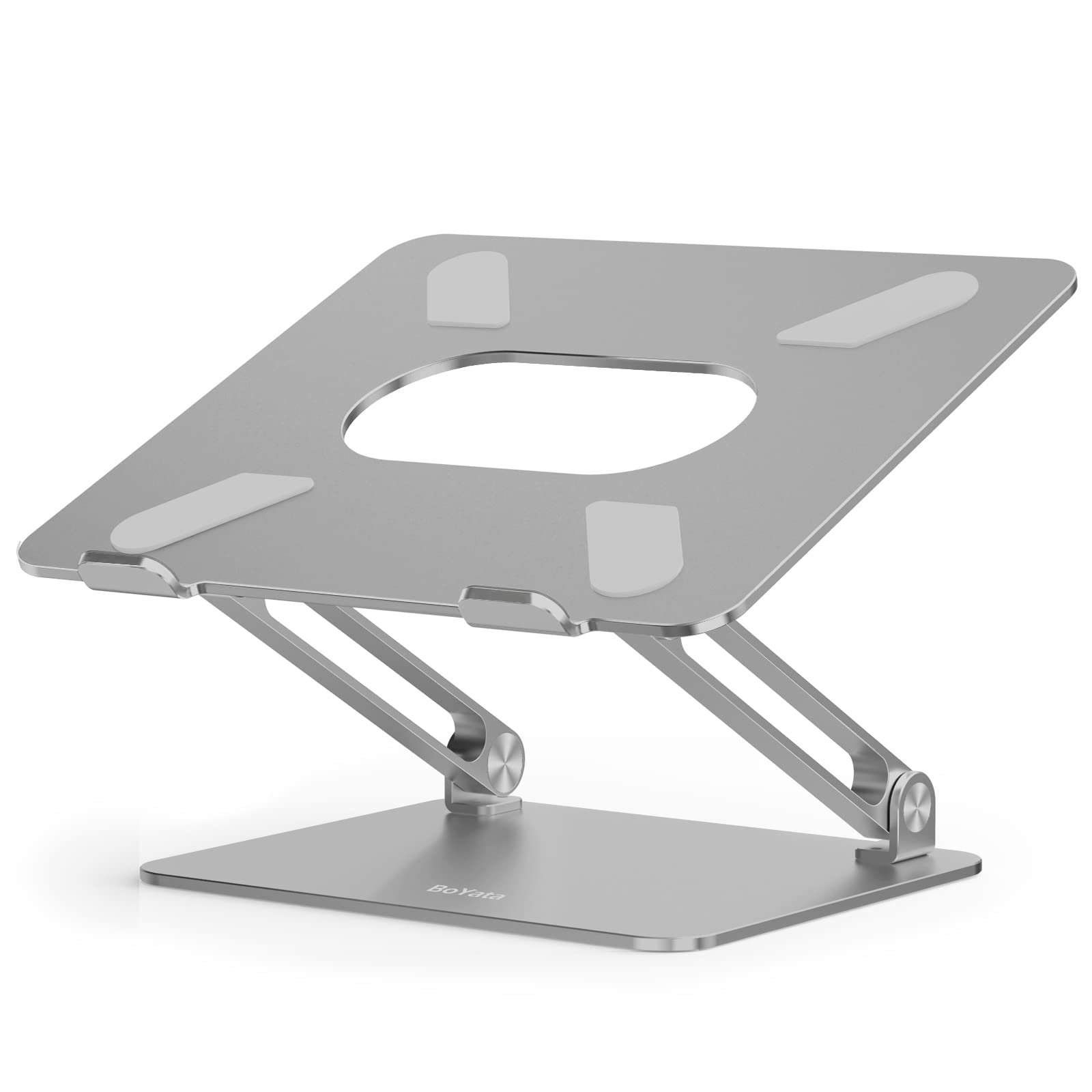 BoYata ノートパソコンスタンド pc スタンド タブレット 無段階高さ/角度調整可能 姿勢改善 腰痛/猫背..