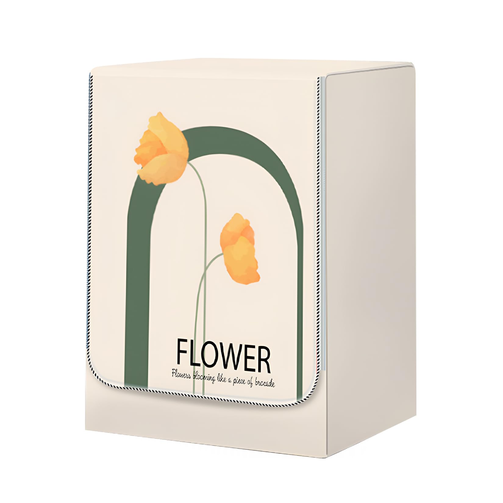 ドラム式洗濯機カバー 洗濯機カバー 屋外 室内 両用 防水 防塵 防湿 洗濯機保護 日焼け止め 光耐久 オックスフォード 洗濯機 カバー 3面包み 老化防止 (金色の花, 【S】60*85*52cm（容量4.5~7.5kgに対応）)