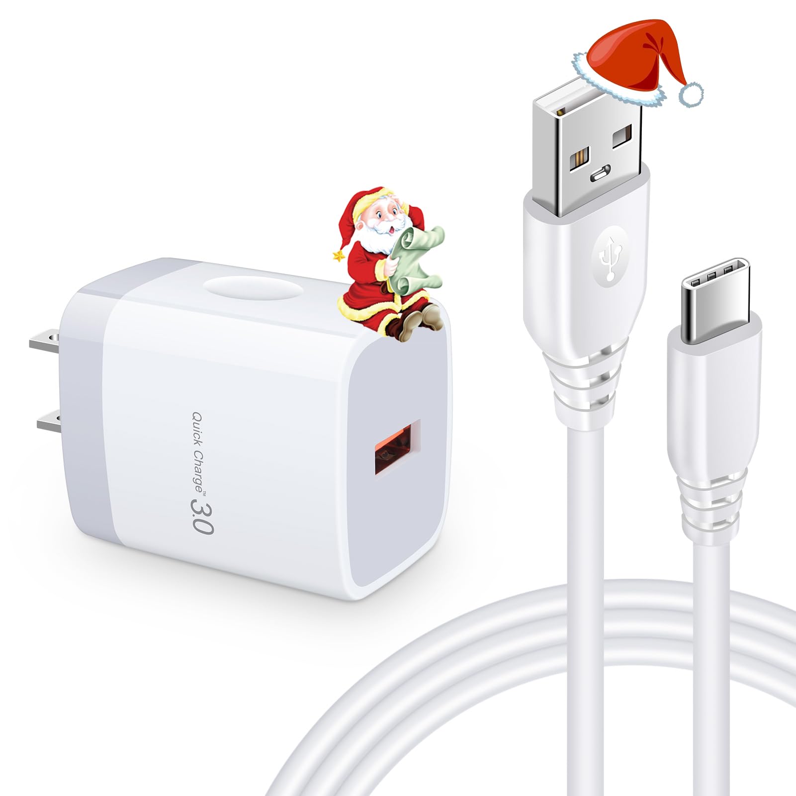 Viviber 充電器 アンドロイド スマホ 急速充電 QC3.0 Andriod タイプC 18W 急速充電器 Type-C 充電コード付き（0.9M）ACアダプター ドコモ 携帯充電器 Andriod 充電ケーブル USB QC3.0充電器 iPhon