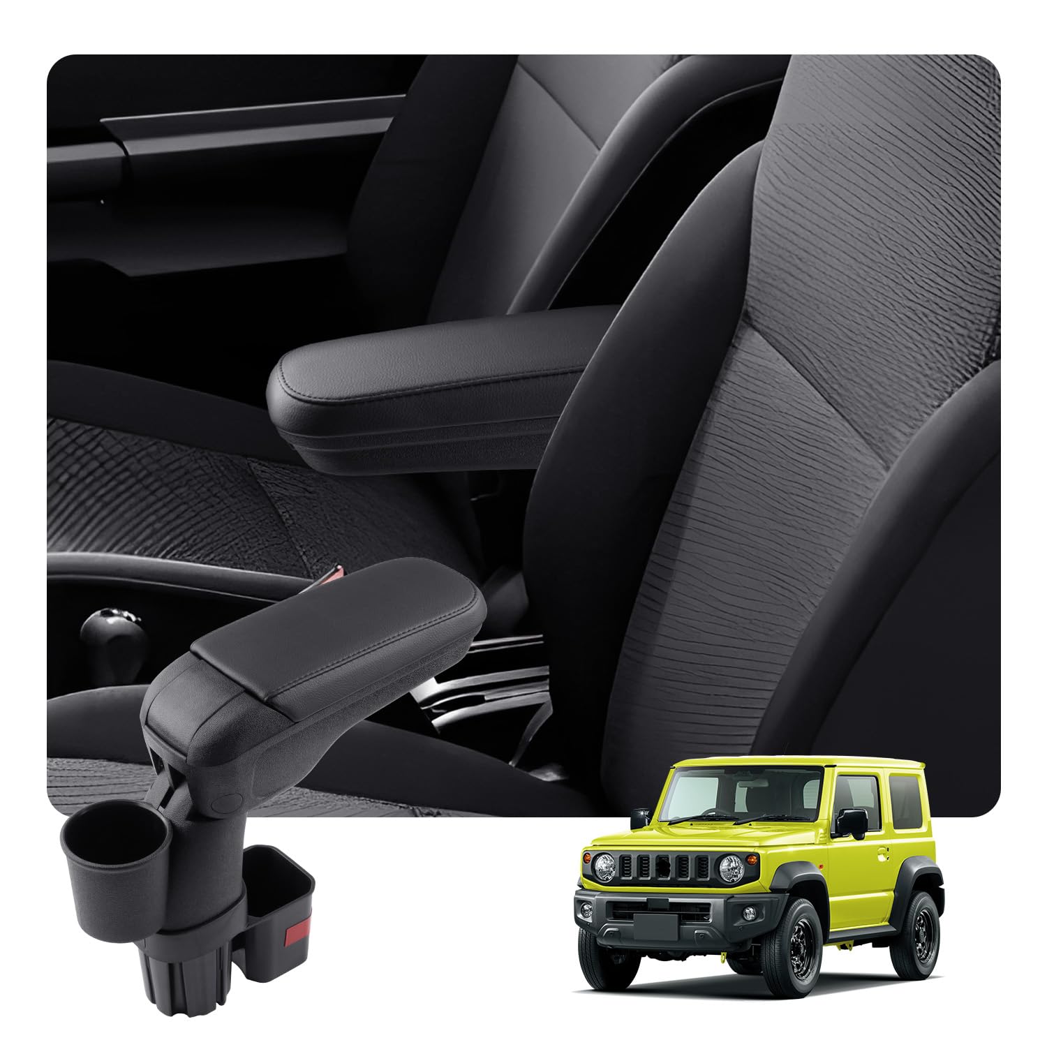 Rakuten - HUAHAO スズキ ジムニー jb64 jb74 jc74専用 車用アームレスト コンソールボックス ジムニー 肘置き 車内収納ボックス 小物入れ お手入れ・取付簡単 角度調整機能付き 整理整頓 コンソールトレイ ジムニー アクセサリー カスタムパーツ