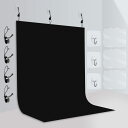 EMART 背景布 黒布260cm×300cm大きい 撮影 背景 黒 バックグラウンド ポリエステル生地 不透明 暗幕 遮光 布 無反射 ブラックスクリーン 背景シート ポール対応 スクリーンシート 洗濯可 折りたたみ アイロン掛け可 壁掛け 設置簡単 プ