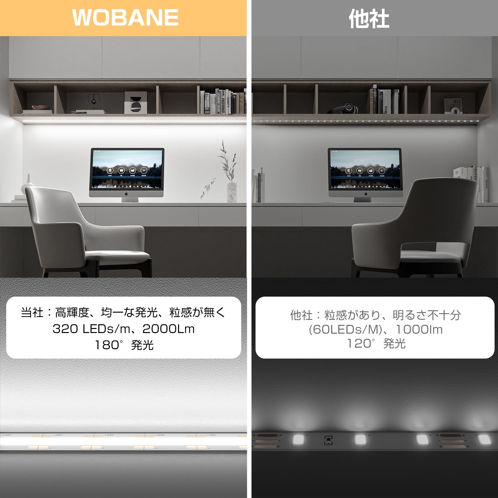 Wobane cob ledテープライト 5M...の紹介画像3
