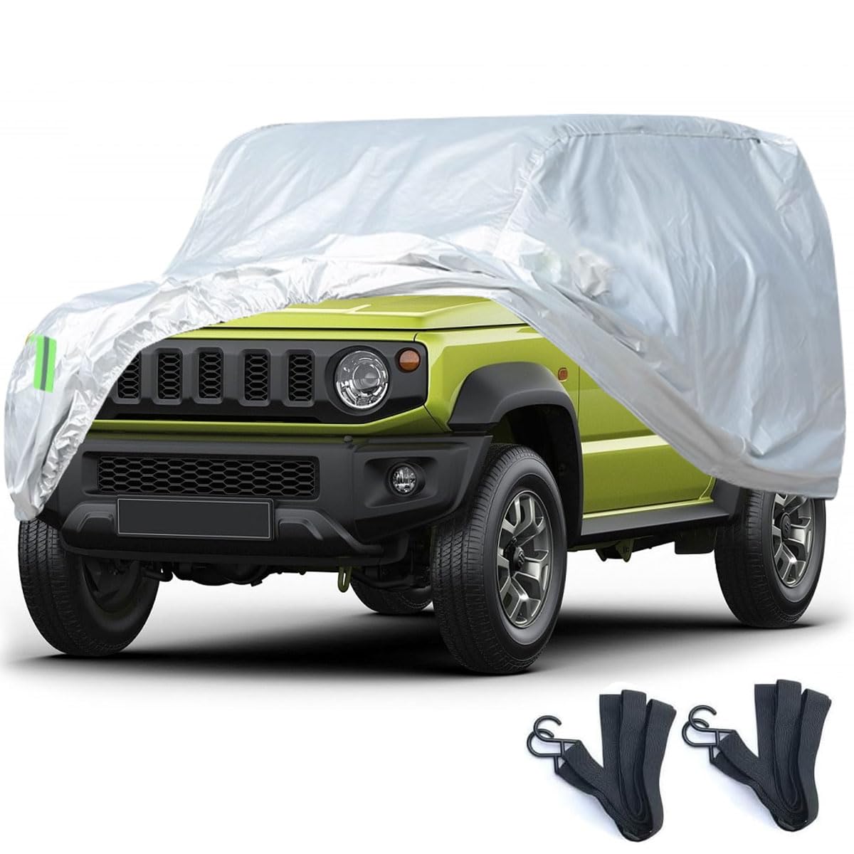 LINFEN 車カバー 裏起毛タイプ ボディカバー 防水性アップ カーカバー 自動車カバー 防水防塵防輻射紫外線 黄砂対策 耐強風 強力なゴムバンド 防風ロープ付き コンパクト ミニバン セダン ワゴン SUV 汎用 (軽自動車:360×160×150cm