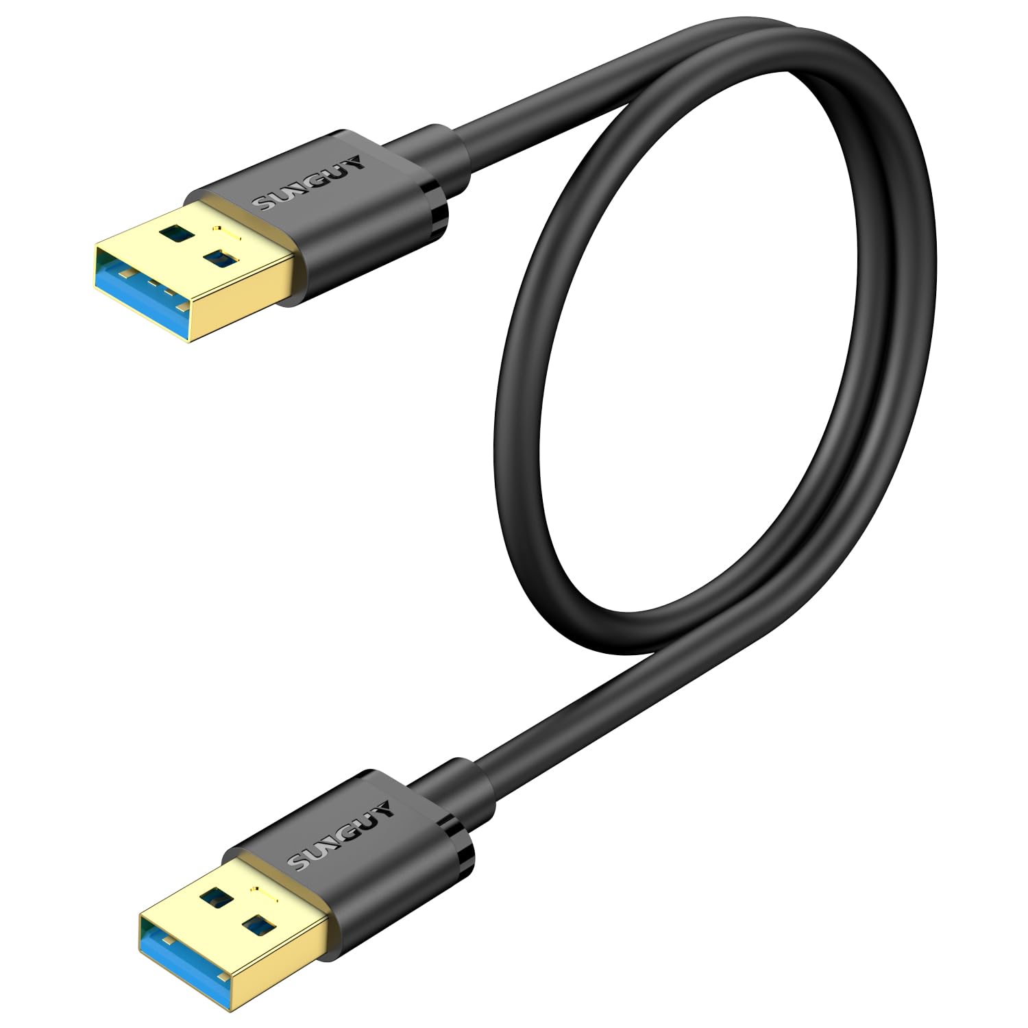 Rakuten - SUNGUY USB 3.0 ケーブル 0.5M タイプA-タイプA 5Gbps高速データ転送 オス-オス 短い 金メッキコネクタ 高耐久TPE材質 USBケーブル 両端 オス DVDプレーヤー、ハードディスクドライブ、ハブなどの機種に適用 50cm