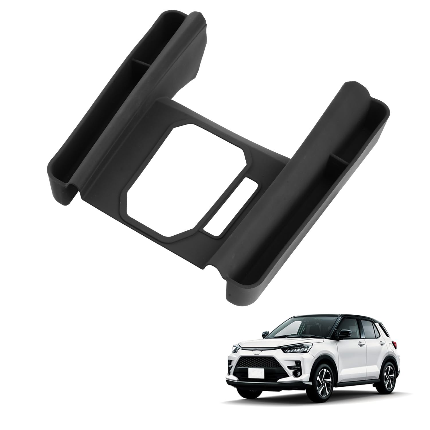 HUAHAO ライズ ロッキー A200系専用コンソールトレイ 滑り止めマット ライズ コンソールボックス 隙間収納 車用収納ボックス 小物入れ キズ 汚れ防止 ロッキー カスタムパーツ 整理整頓 お手入れ 取付簡単 トヨタライズ アクセサリー
