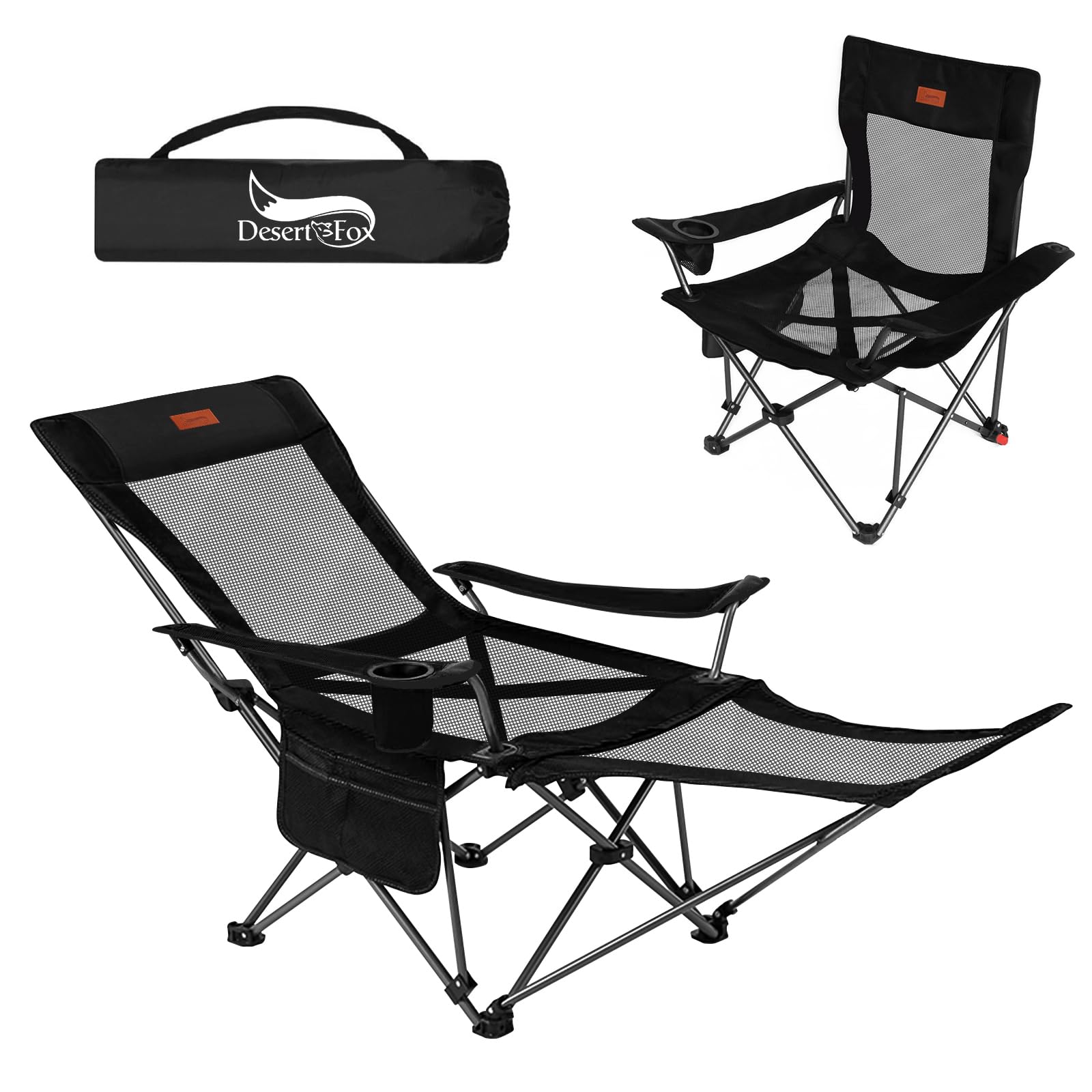 DesertFox リクライニングチェア キャンプ椅子 4way 仮眠 昼寝 4段階調整 四季適用 【メッシュと薄手コ..