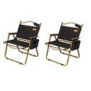 DesertFox キャンプ チェア アウトドアチェア 折りたたみ 椅子 2個セット クーラーボックス付き【耐荷重150kg】 四季適用 コンパクト軽量 携帯便利 イス ピクニック キャンプ用 DYBB001 (くろ)