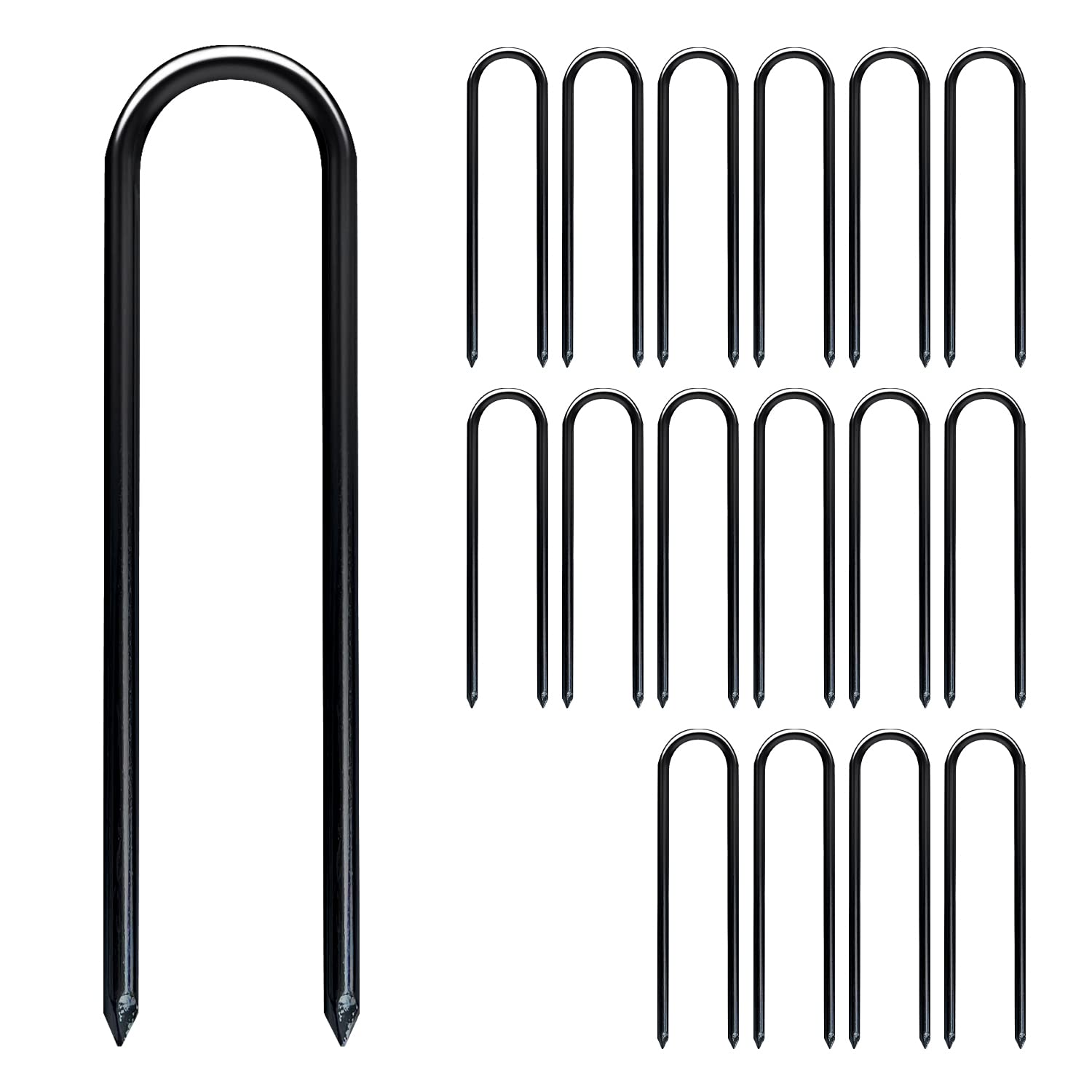 Sutekus U形ペグ U字 内幅6cm 長さ30cm 直径6mm テントペグ キャンプ サッカーゴール トランポリン な..