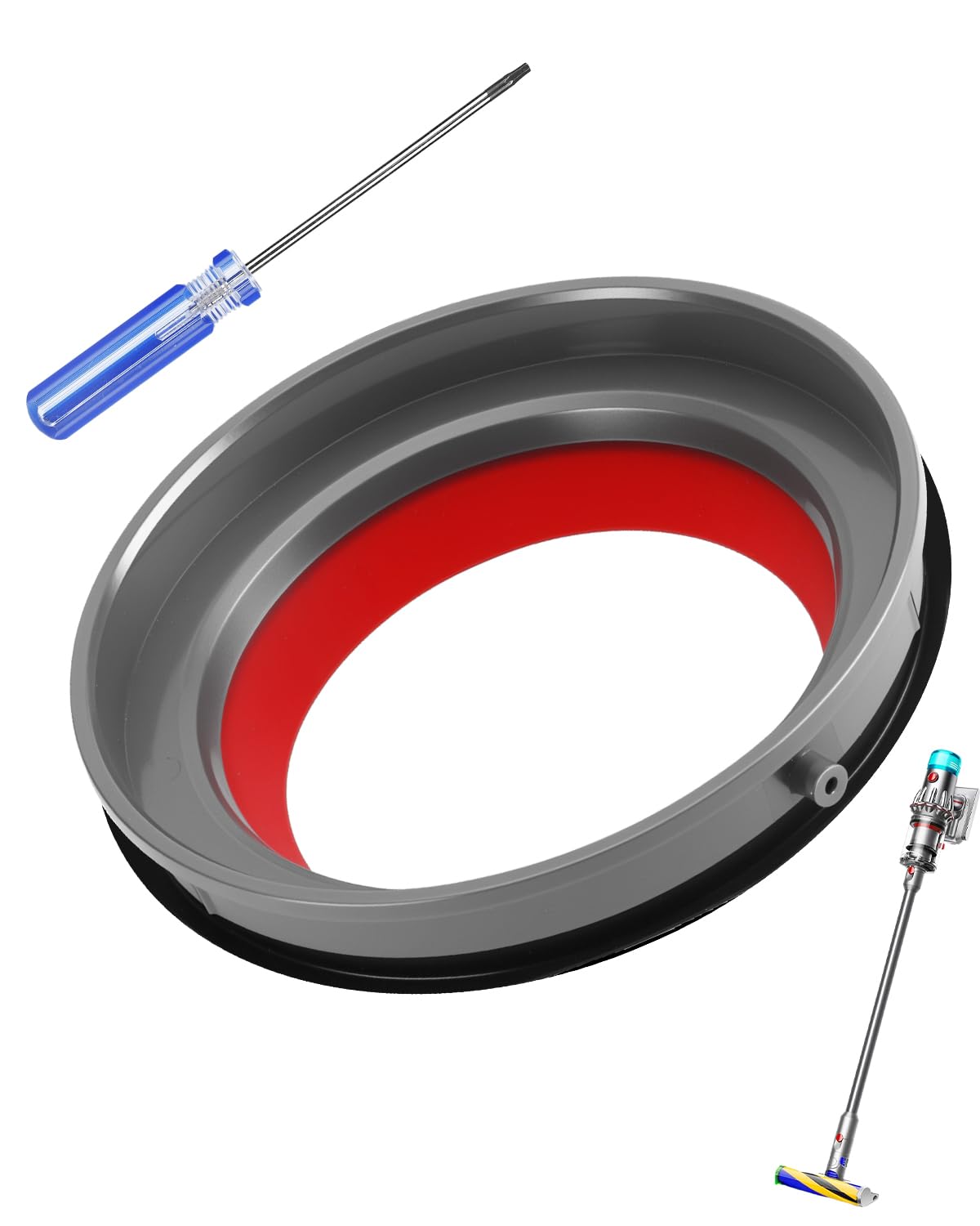 KEEPOW ダイソンに対応 V12 SV18 掃除機用部品 集じんカップ 固定シーリングリング ダストビントップ 交換部品 T8ドライバー付き 高密閉設計 dyson互換 掃除機 パーツ 非純正 [並行輸入品]