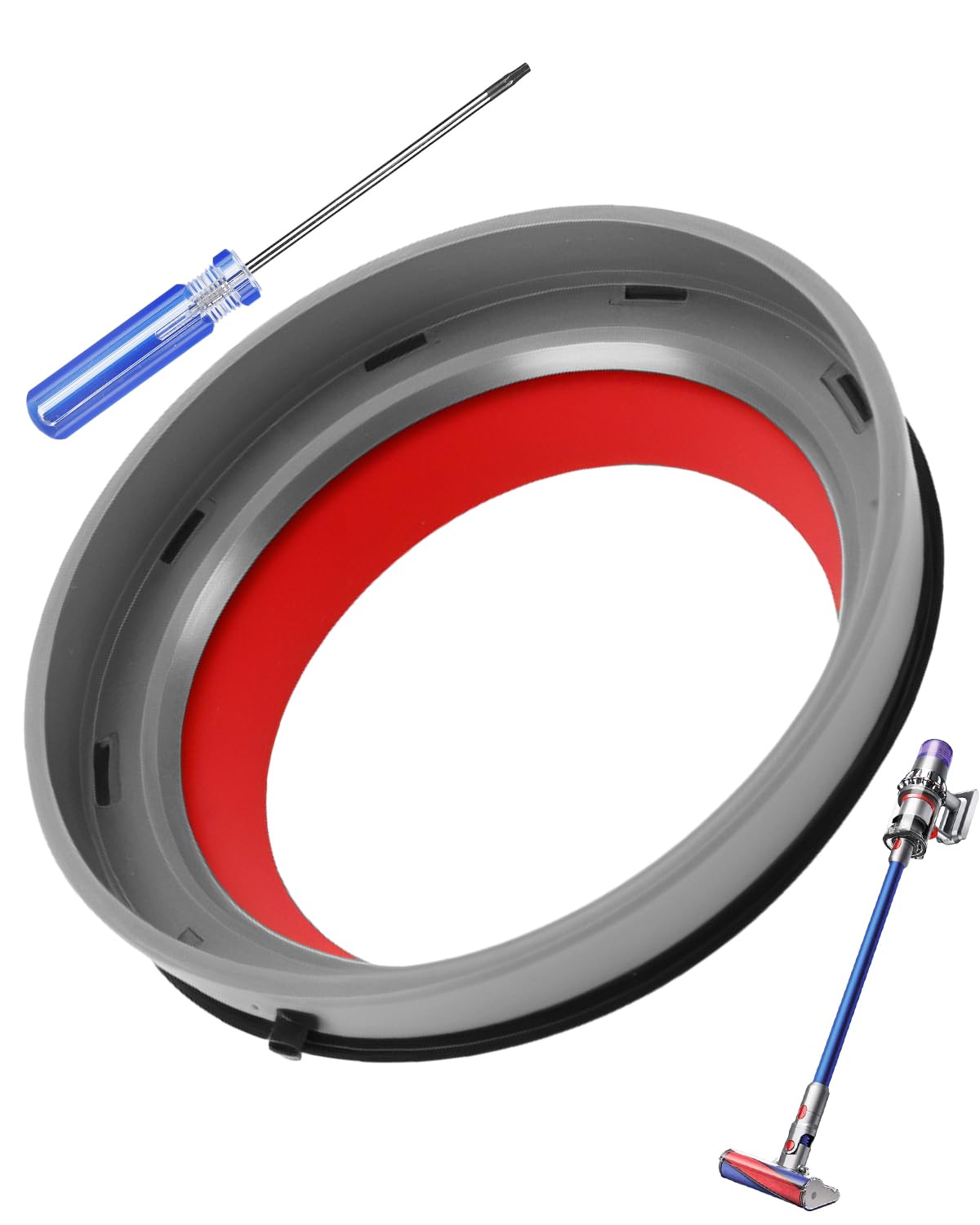 KEEPOW ダイソン用 掃除機 パーツ V11 V15 対応 ダストビン固定シーリングリング＋ドライバー付 高密閉設計 簡単交換 ダイソン用掃除機部品 SV14 SV15対応 [並行輸入品]