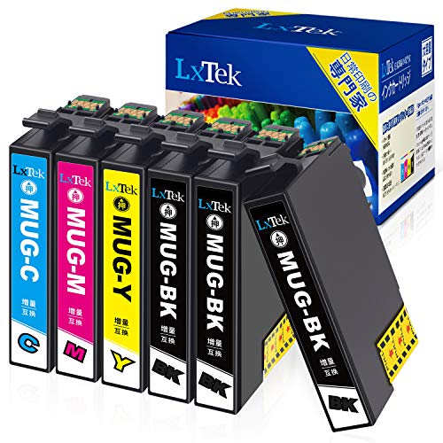 樂天商城 - 【LxTek】Epson用 エプソン互換 MUG-4CL インクカートリッジ MUG 6本セット(4色セット+黒2本) マグカップ インク『互換インク/2年保証/大容量/説明書付/残量表示/個包装』対応機種: EW-452A EW-052A