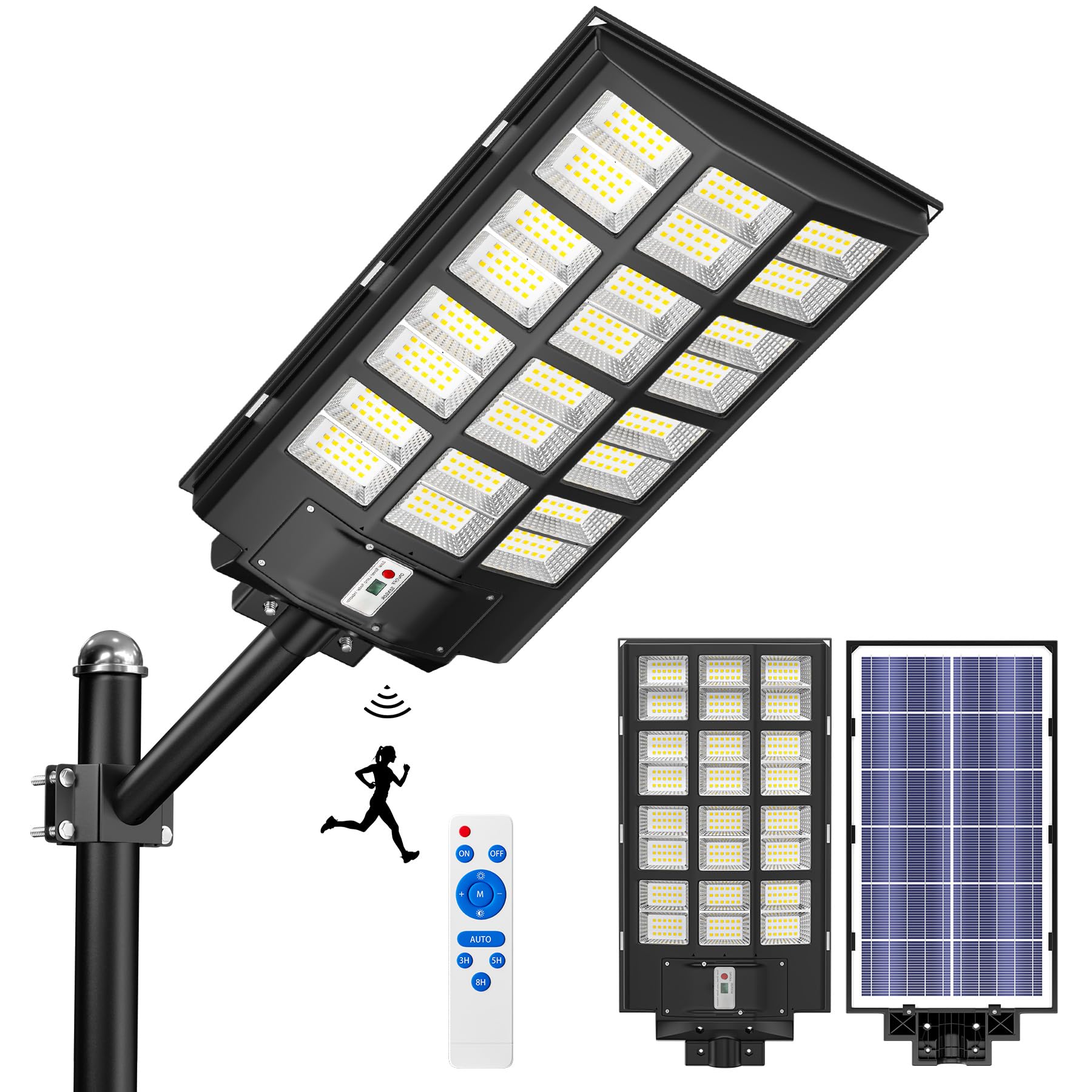 樂天商城 - 【強力・爆光】Gefolly ソーラーライト 屋外 街灯 SL-6000W 600000LM ledソーラー街灯 IP67防水 三つ照明モード リモコン付き タイマー機能 無段階調光 暗く成ると自動点灯 人感センサー付き 街路灯 外灯 ソーラーパネル一体型