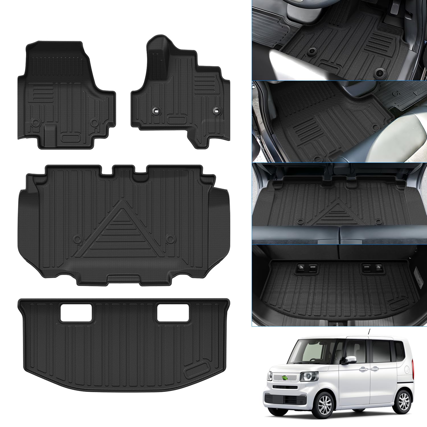 楽天VanVenusCARVANTA ホンダ 新型 NBOX JF5 フロアマット JF6 トランクマット 3Dフロアマット ラゲッジマット セカンドマット エヌボックス JF5 JF6 カーマット TPE材質 立体成型 車用 N-BOX JF5 JF6 防水 耐汚れ 耐摩擦