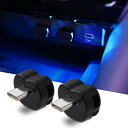 CARVANTA Type-C USB ライト 車内 8色 LED RGB イルミネーション 照射方向切替 メモリー機能 自動点灯 調光 TypeC USBポート ミニライト 雰囲気 タイプC 小型 軽量 車アクセサリー インテリア 簡単取付 2個セット(