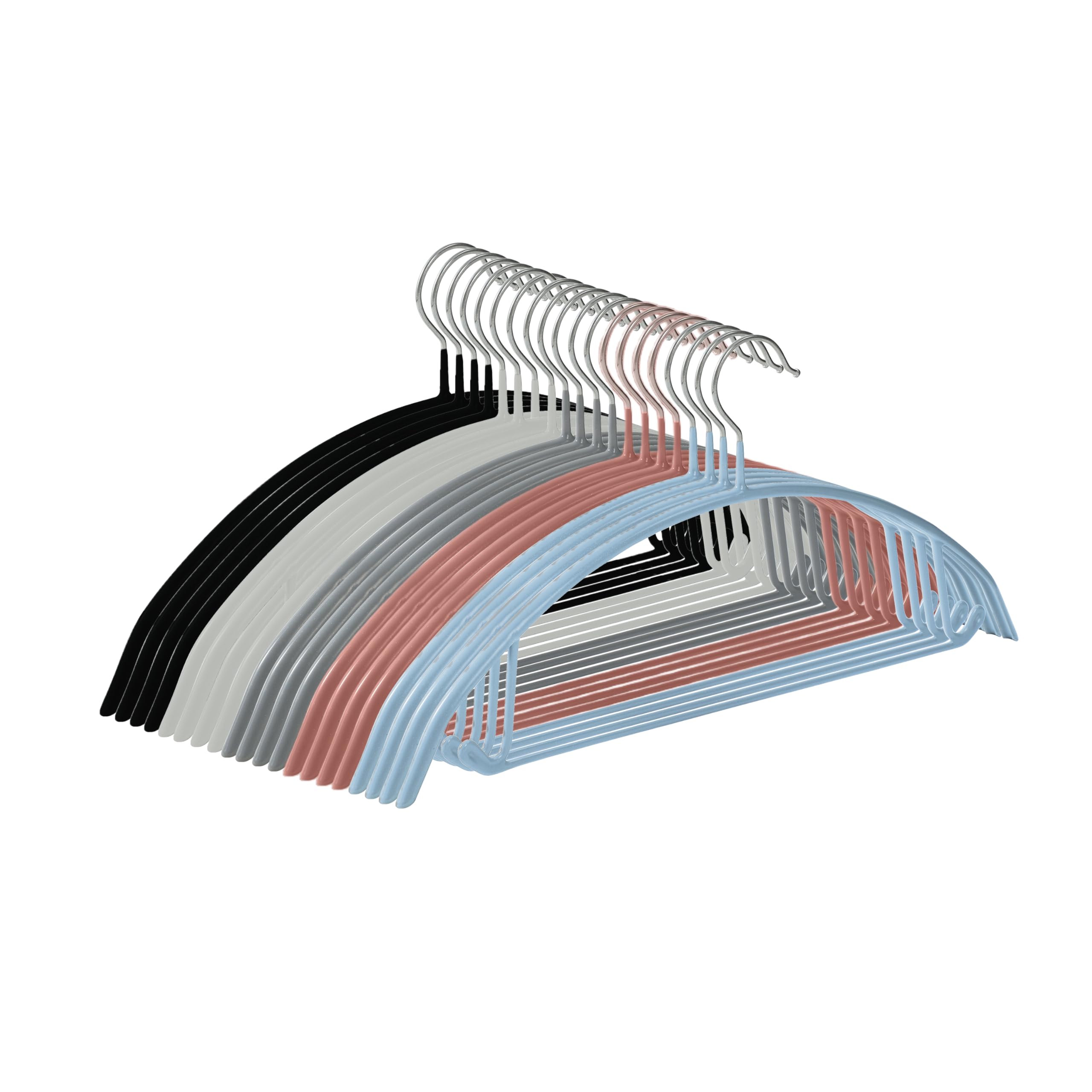 肩ダコ防止 ハンガー 大人用 滑り止め コート掛け スリム設計 収納 マルチハンガー 家族共用 (20, モランディカラー)