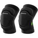 Qunature 膝サポーター スポーツ ソフト プロテクター 両膝セット 衝撃吸収 膝当て 防風 着用簡単 自転車 バイク スケートボード 登山 作業用 スキー スノーボード バスケ 野球 ブラック(L)