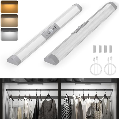 Wobane LED人感センサーライト 室内 TypeC充電式 31cm 2本 調光調色可 クロゼットライト 120° 3M 目に優しい バーライト キャビネッ...