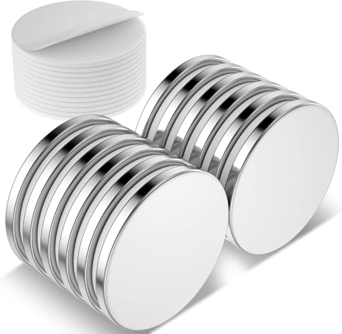 12個入り マグネット,25x2mm 強力 ネオジムの磁石 両面テープ付き マグネット 丸型 超強力磁石円盤 冷蔵庫 事務所 DIY建築科学 学校 キッチン工芸...