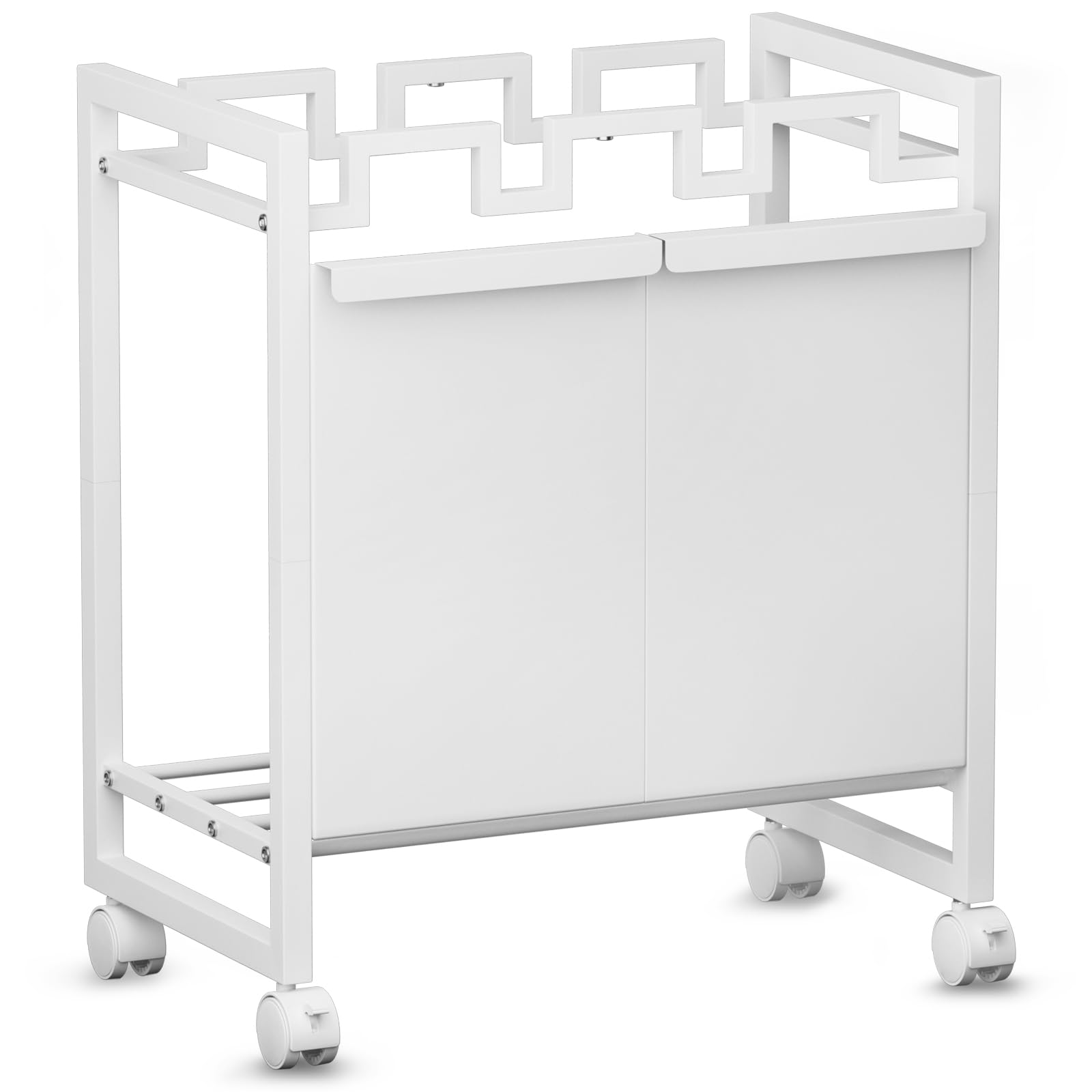 Rxakudedo 3分別 目隠し ゴミ箱 キッチン 収納 キャスター付 組立かんたん バッフル付き ホワイトタワー...