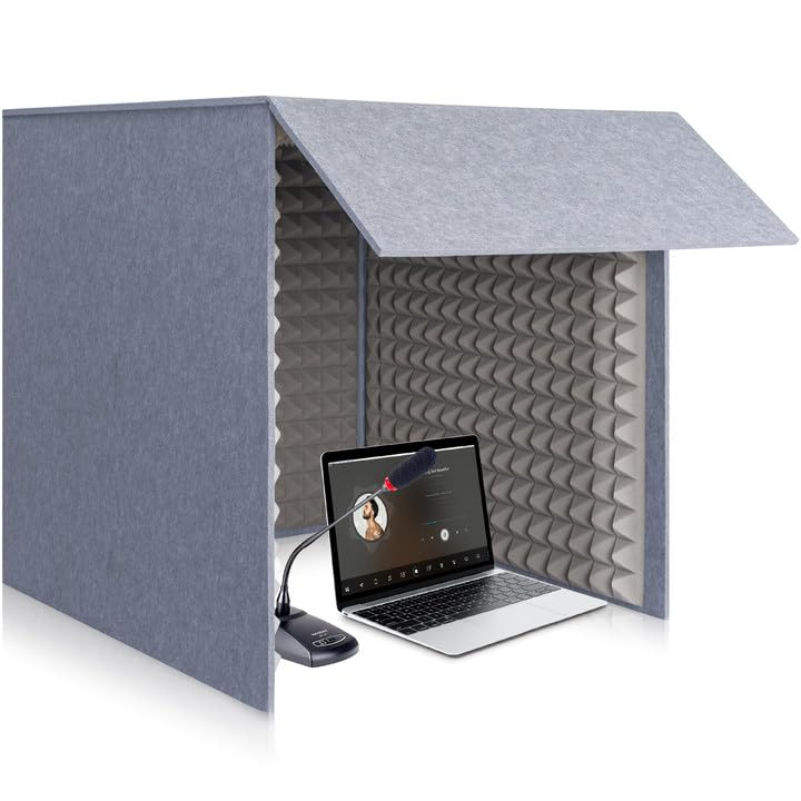 Rxakudedo 超大型防音室 防音ボックス 80X80X80CM 防音シート 防音 吸音材 シールド 吸音研究所 卓上 パネル 外国語の発音練習 仕事 勉強部屋 パーテーション 組み立て式