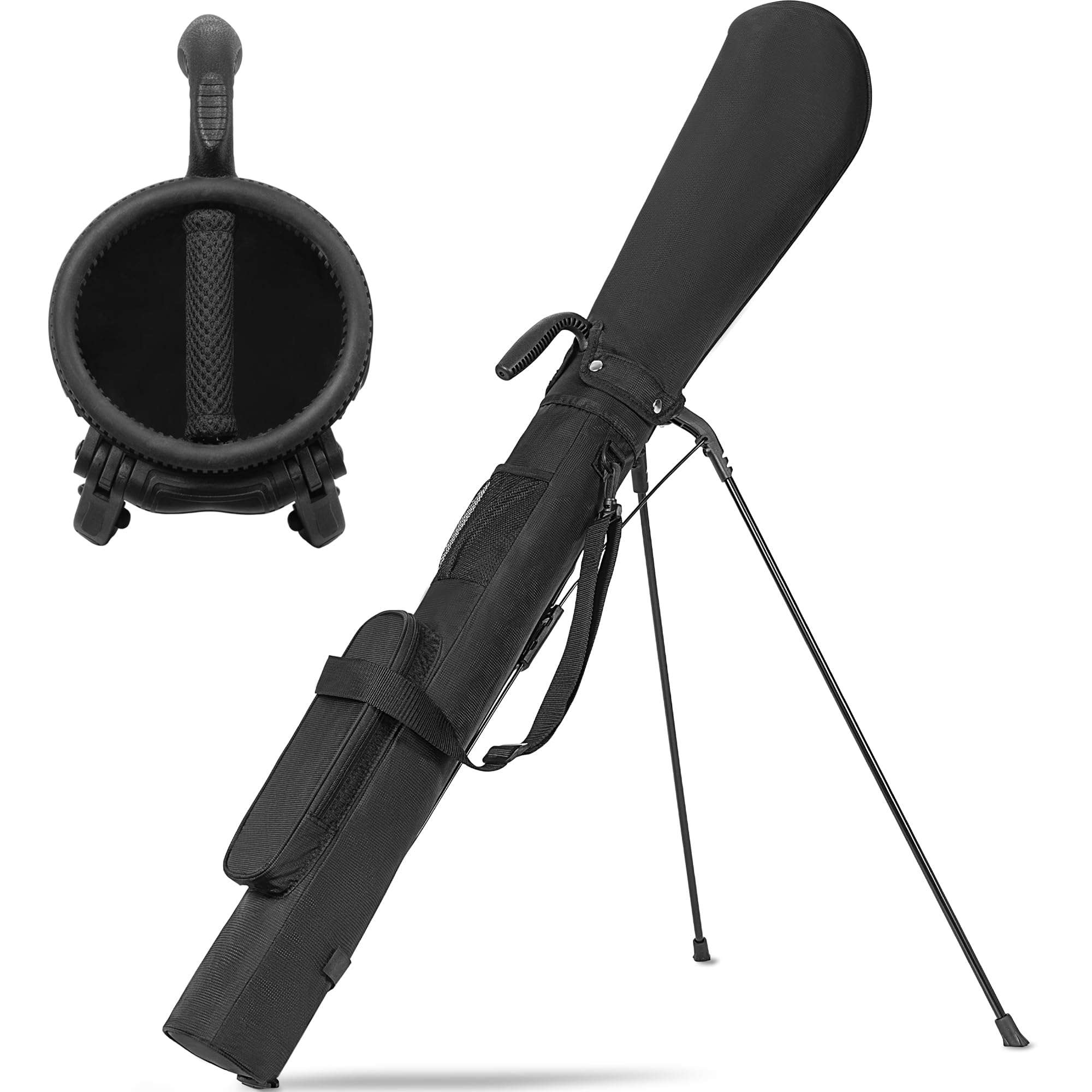 Rxakudedo セルフスタンド ゴルフクラブケース 超軽量 980g フード付き ゴルフ用品 練習用 初心者対応 ..