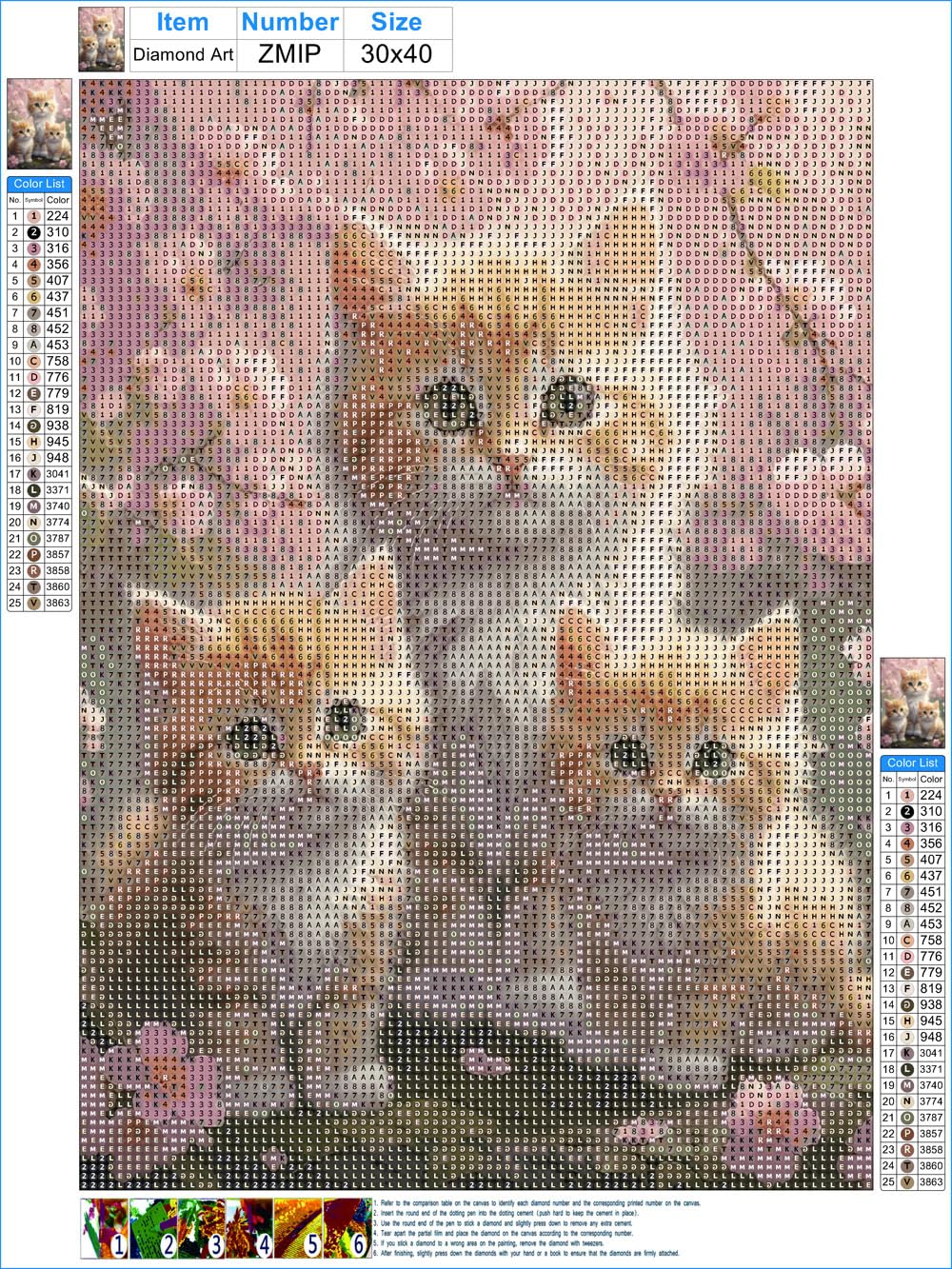 LEADINTOP ダイヤモンドアート 3匹の...の紹介画像2