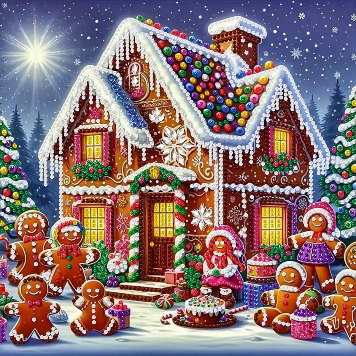樂天商城 - LEADINTOP ダイヤモンドアート クリスマスハウス 不規則ビーズ 30X30cm ビーズアート モザイクアート 人気 初心者 大人 子供 DIY 手作り 手芸 キット プレゼント 芸術品 装飾