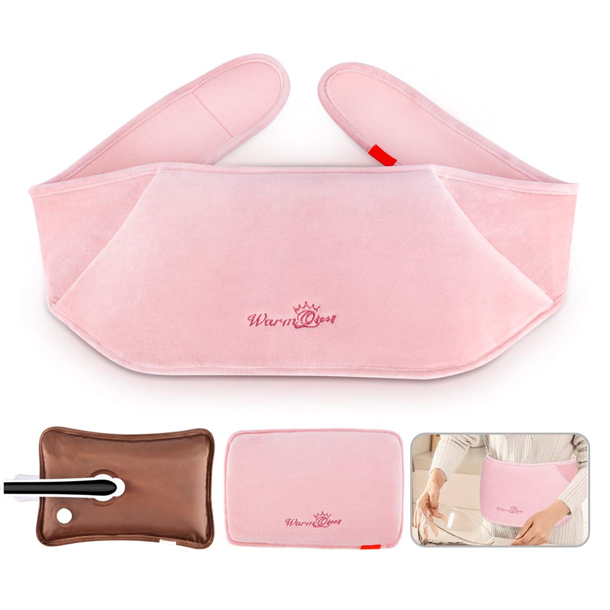 湯たんぽ 充電式 Fohil 電気 ゆたんぽ 3セット 柔らかいカバー 腰暖ベルト付き 長時間あたたか コードレス 繰り返し利用可能 省エネ 節電 過熱防止 冷え対策 手肩腹腰対応 暖房器具 ピンク