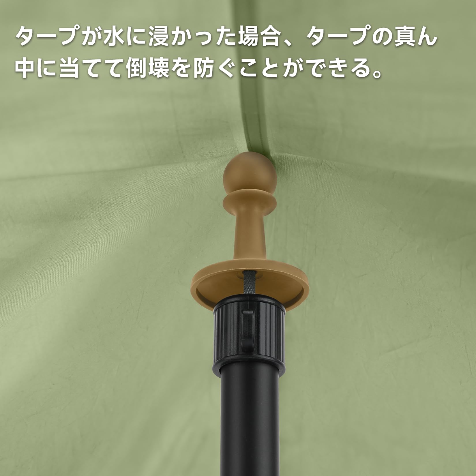 SANLIKE ポール エンド キャップ ポールエンドロック 絶縁 雷防止 ポール キャップ ポールエンドストッパー キャンプ ロープ抜け防止 コンパクト テントポールロック キャンプ用具 (4点/6点入り） (4枚入り, 茶色) 3