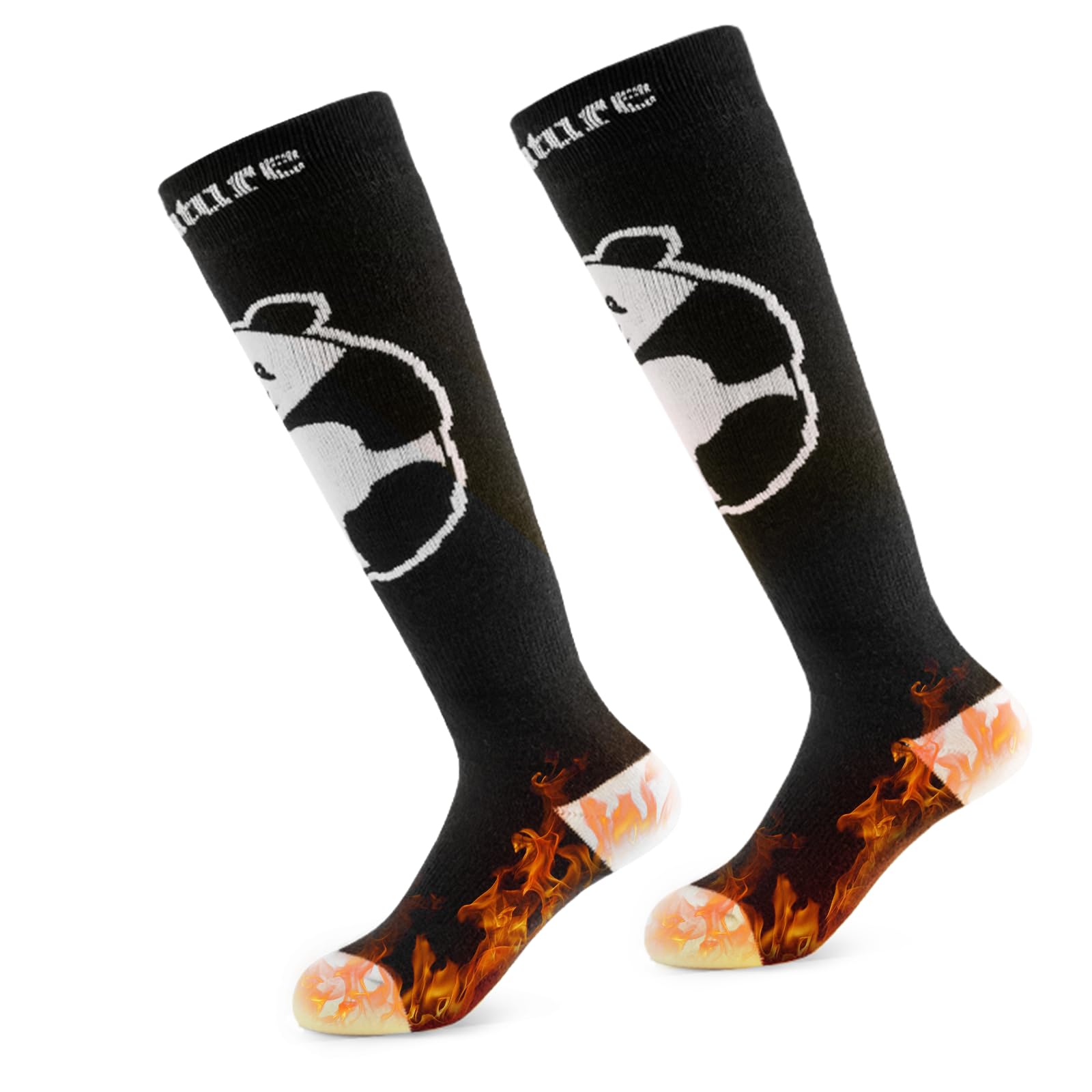 楽天VanVenus[Qunature] 子供用 スキーソックス スノーボードソックス キッズ 靴下 防寒 保温 吸汗速乾 ストレッチ性 足長15.5・22cm サイクリング スノボ アウトドア スポーツ 冬 通学 幼稚園 小学生 女の子 男の子（ブラック、L）