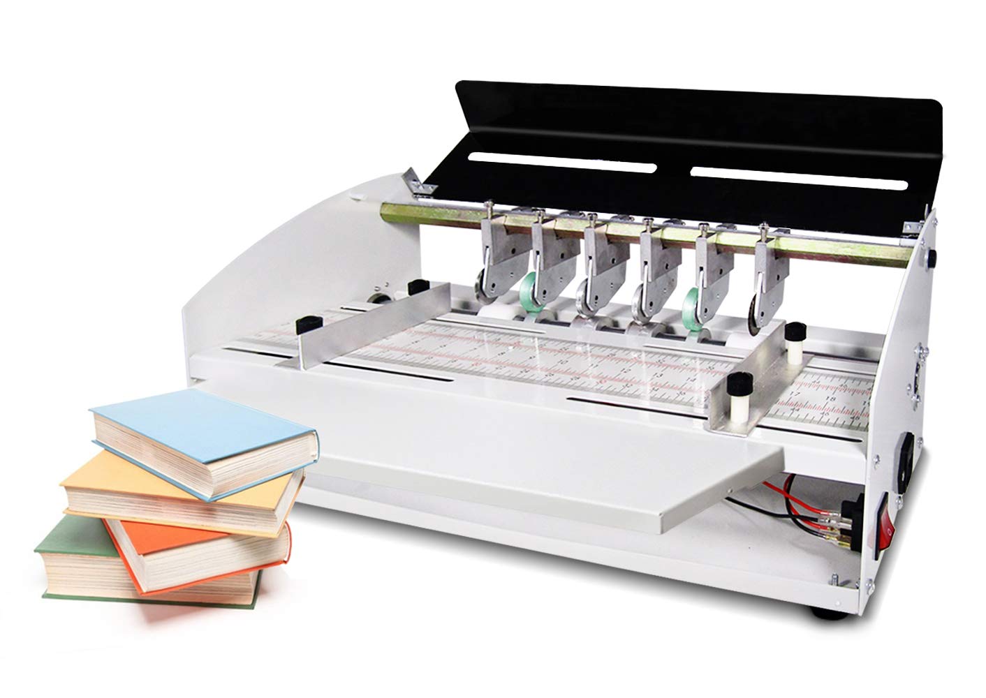 電動すじ入れ 6セットのナイフ筋つけ/インデント 点線 カット 紙サイズ:460mm 紙折り機 オフィス機器 ..