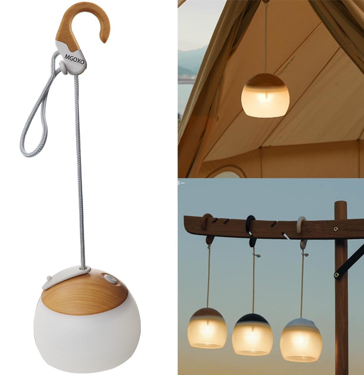 楽天VanVenusMGOXO ランタン LEDランタン 3色切替 電球色 3600mAh USB 充電式テントライト 小型 寒色/暖色を長押しして切り替えます き アウトドア携帯キャンプ用品/応急 防災 停電用 キャンプランタン （1個）