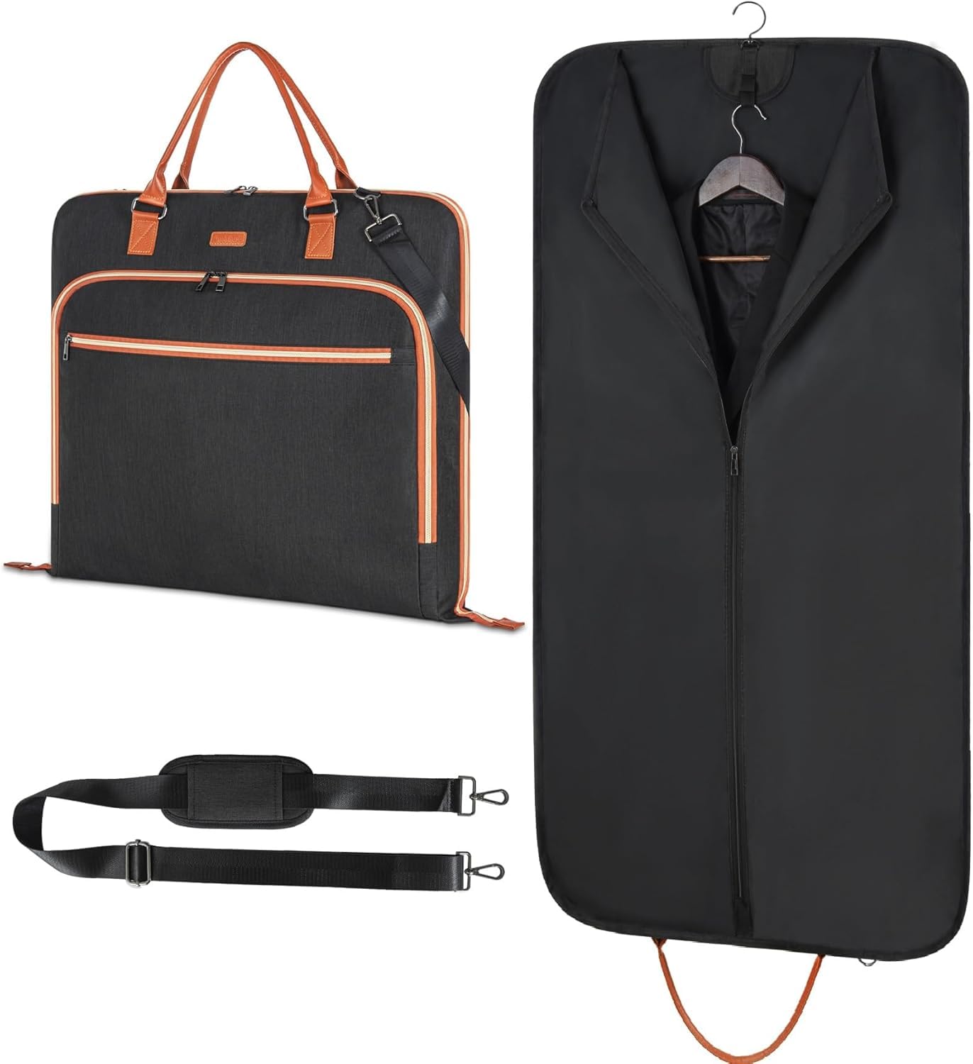 樂天商城 - Rxakudedo ガーメントバッグ 服 衣類 収納 型くずれ防止 旅行 出張 スーツケース 収納 ジャケット ドレス シャツ 保管 防塵 防湿 大容量 4着 折りたたみ 軽量 ブラック