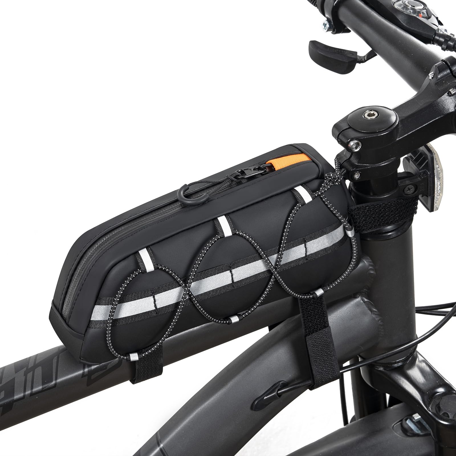 Rxakudedo 自転車ハンドルバーバッグ 防水 フロントバッグ フレームストレージ ロールバッグ 大容量 軽..