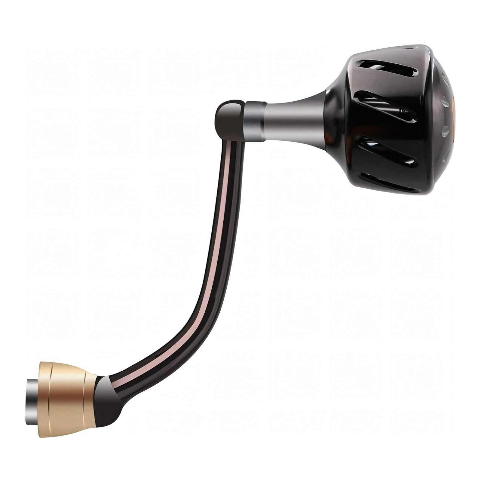 サンライク（SANLIKE）パワーハンドル リールハンドル ノブ ベイトリールハンドル ダイワ(Daiwa)スピニングリールに対応 左右適用 航空ラルミ製 超軽量/耐食海釣り（38mm, ブラック)