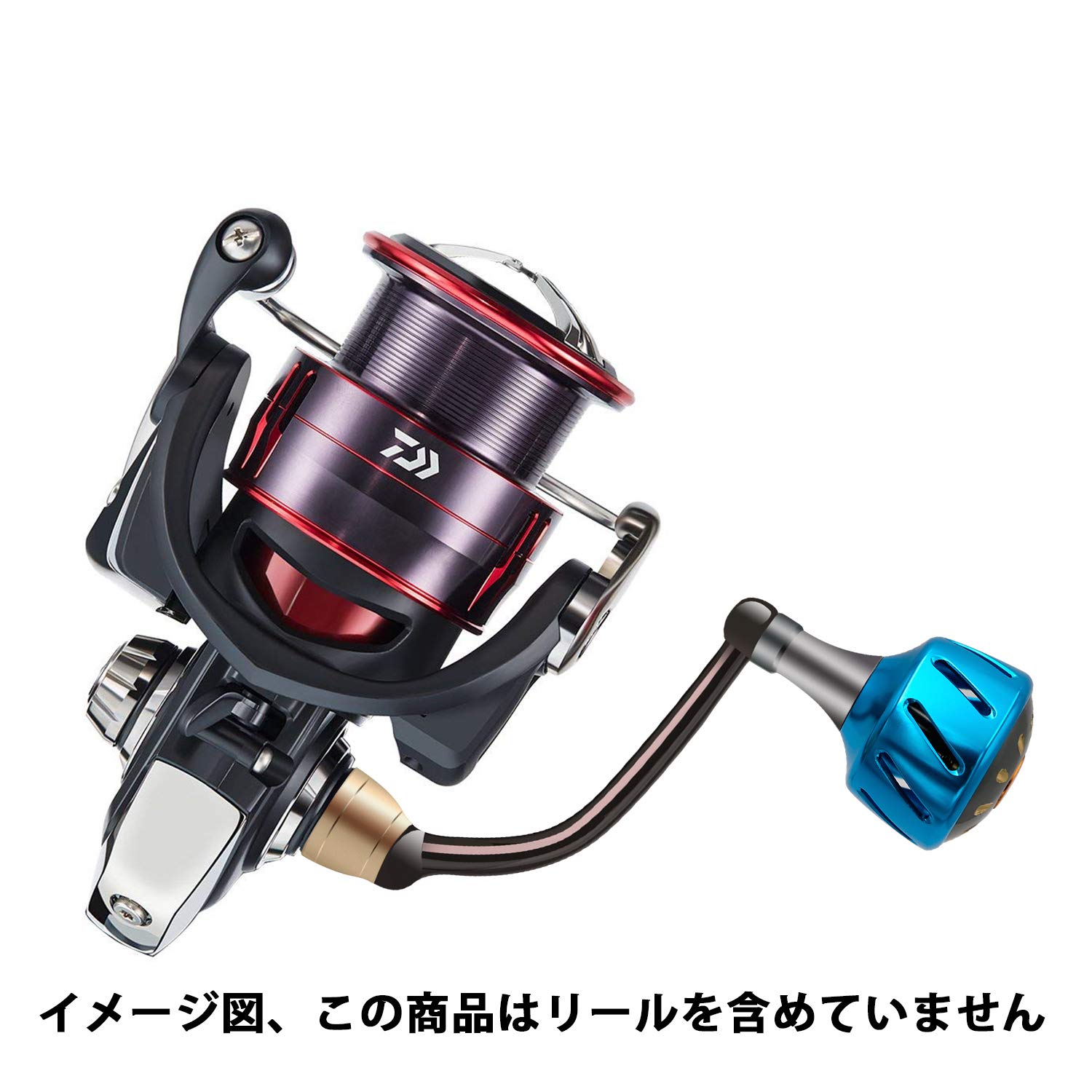 サンライク（SANLIKE）パワーハンドル リールハンドル ノブ ベイトリールハンドル ダイワ(Daiwa)スピニングリールに対応 左右適用 航空ラルミ製 超軽量 耐食海釣り(38mm, ブルー） 2